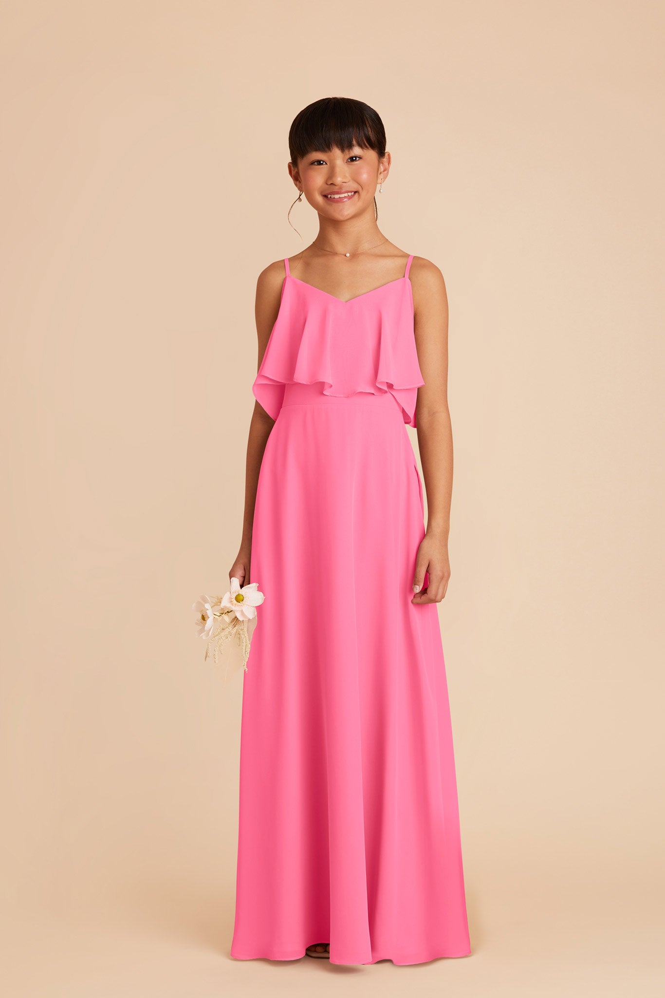 Convertible Junior Bridesmaid Dress for Tweens | Janie Bon Bon Pink