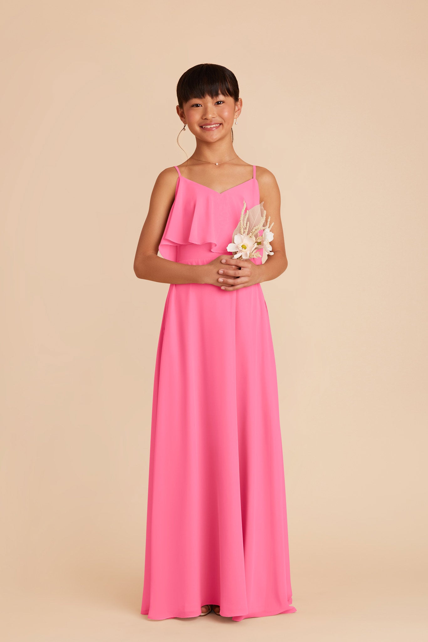 Convertible Junior Bridesmaid Dress for Tweens | Janie Bon Bon Pink