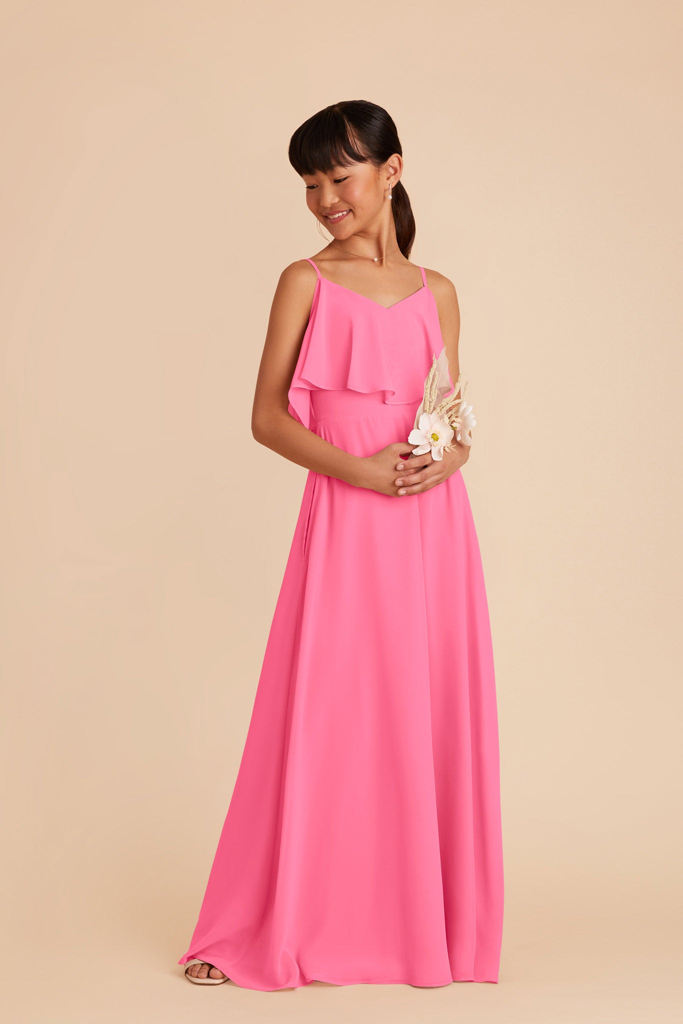 Convertible Junior Bridesmaid Dress for Tweens | Janie Bon Bon Pink