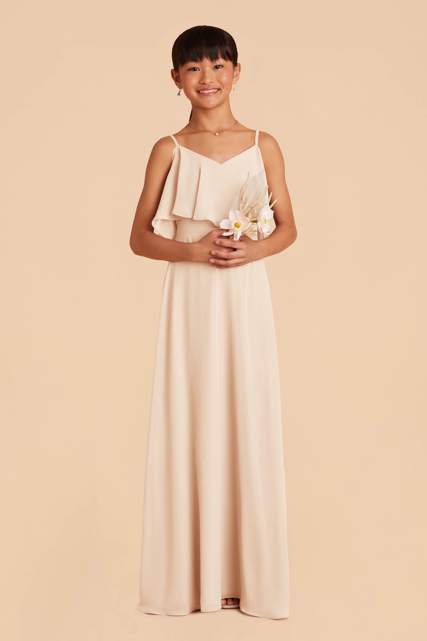 Convertible Junior Bridesmaid Dress for Tweens | Janie Champagne