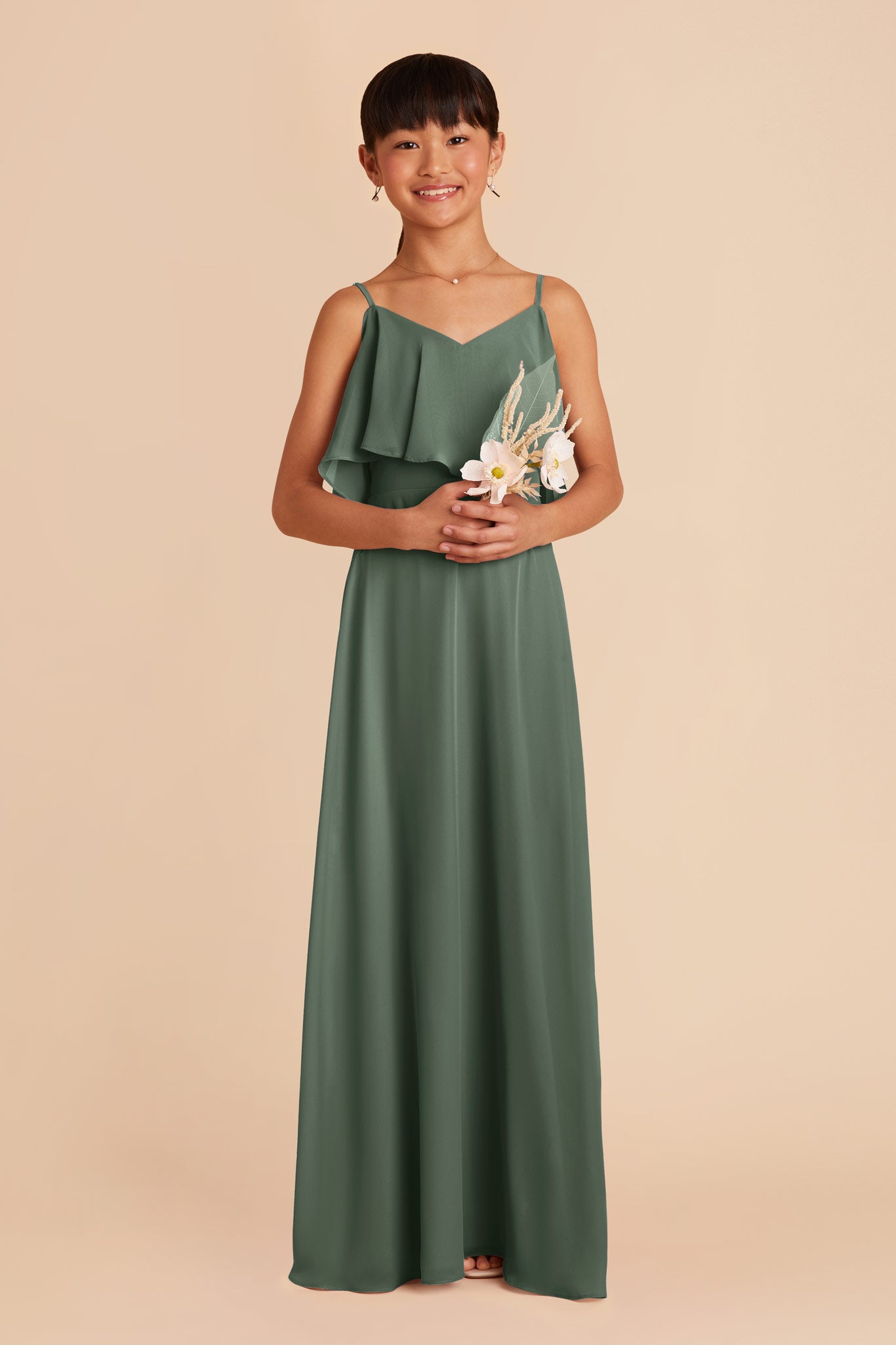 Convertible Junior Bridesmaid Dress for Tweens | Janie - Eucalyptus