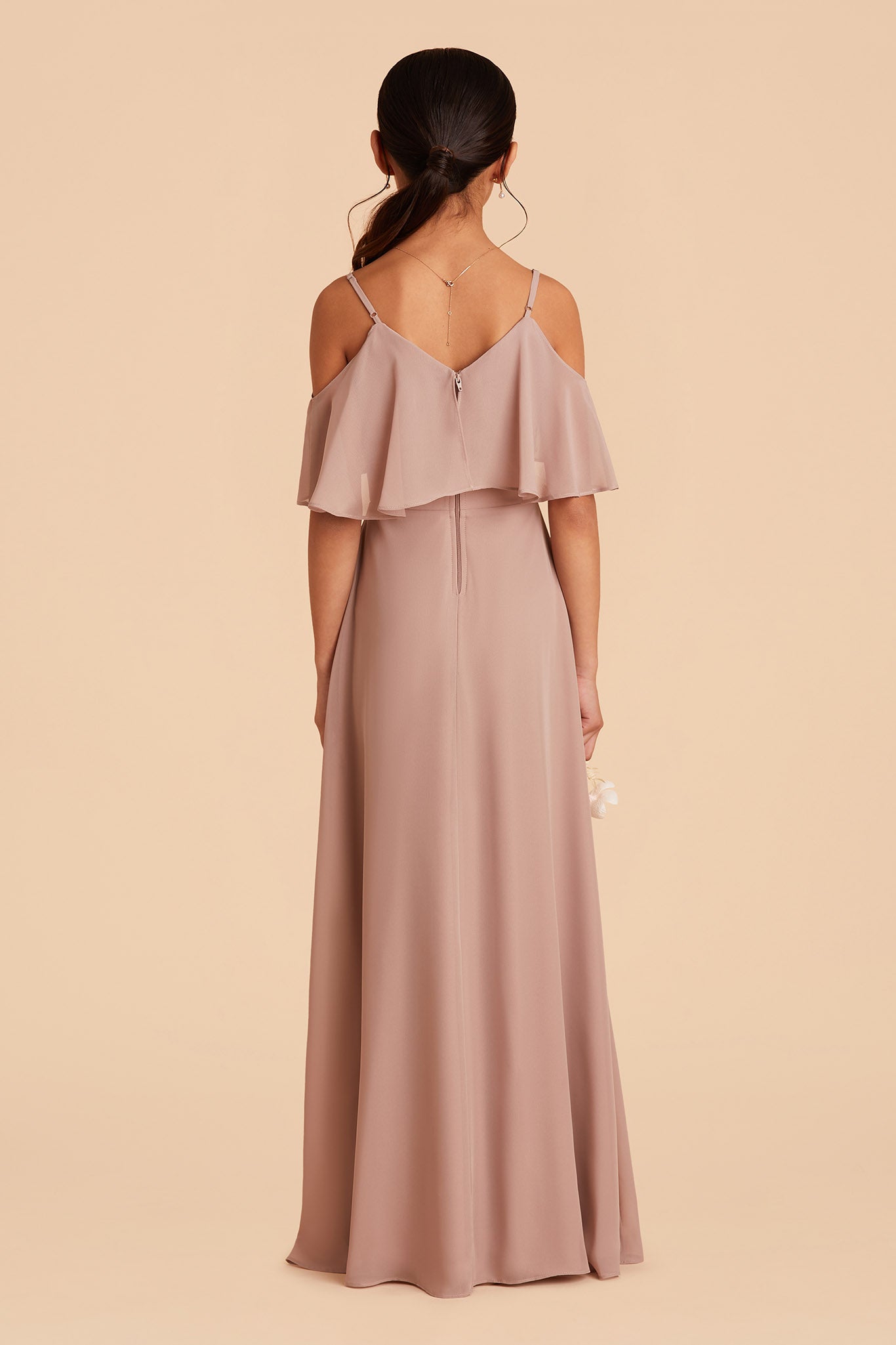 Convertible Junior Bridesmaid Dress for Tweens | Janie Taupe