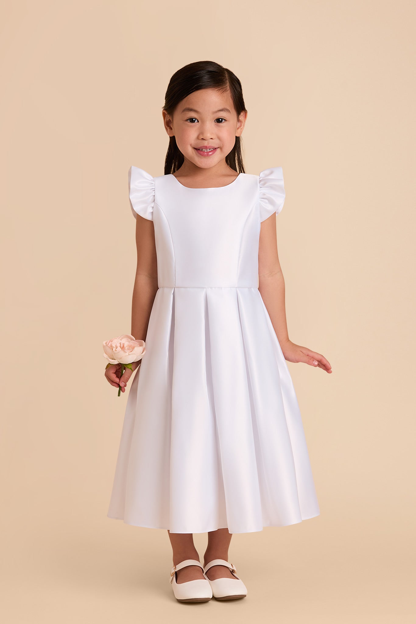 White Flower Girl Dress with Sash | Jasmine Collection