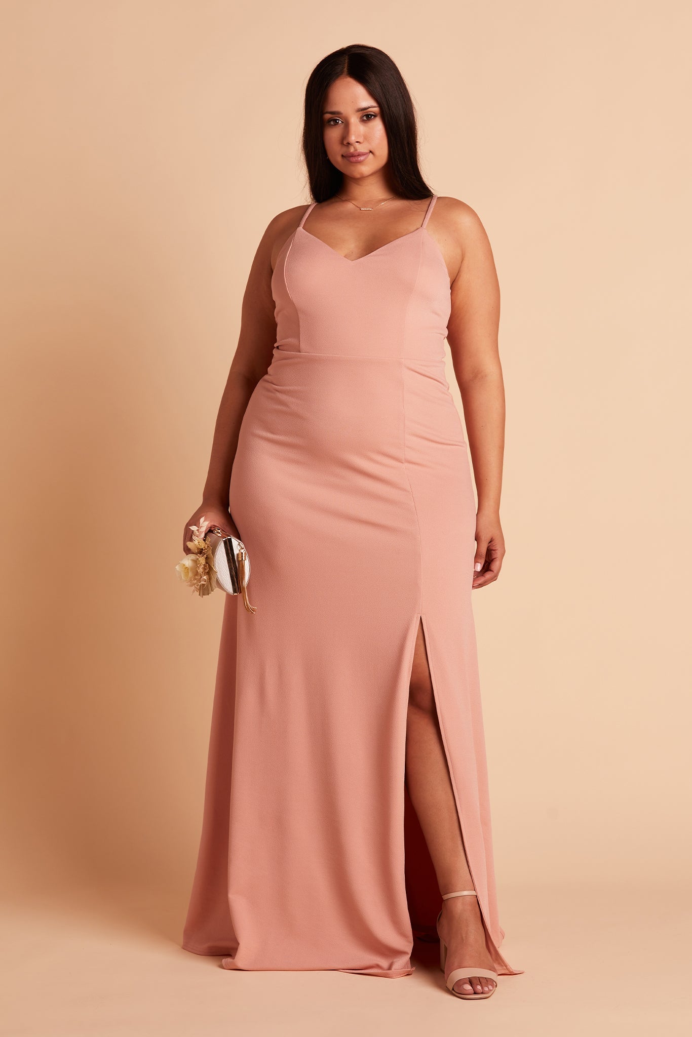 V-Neck Spaghetti Strap Dress with Leg Slit | Jay Dress
