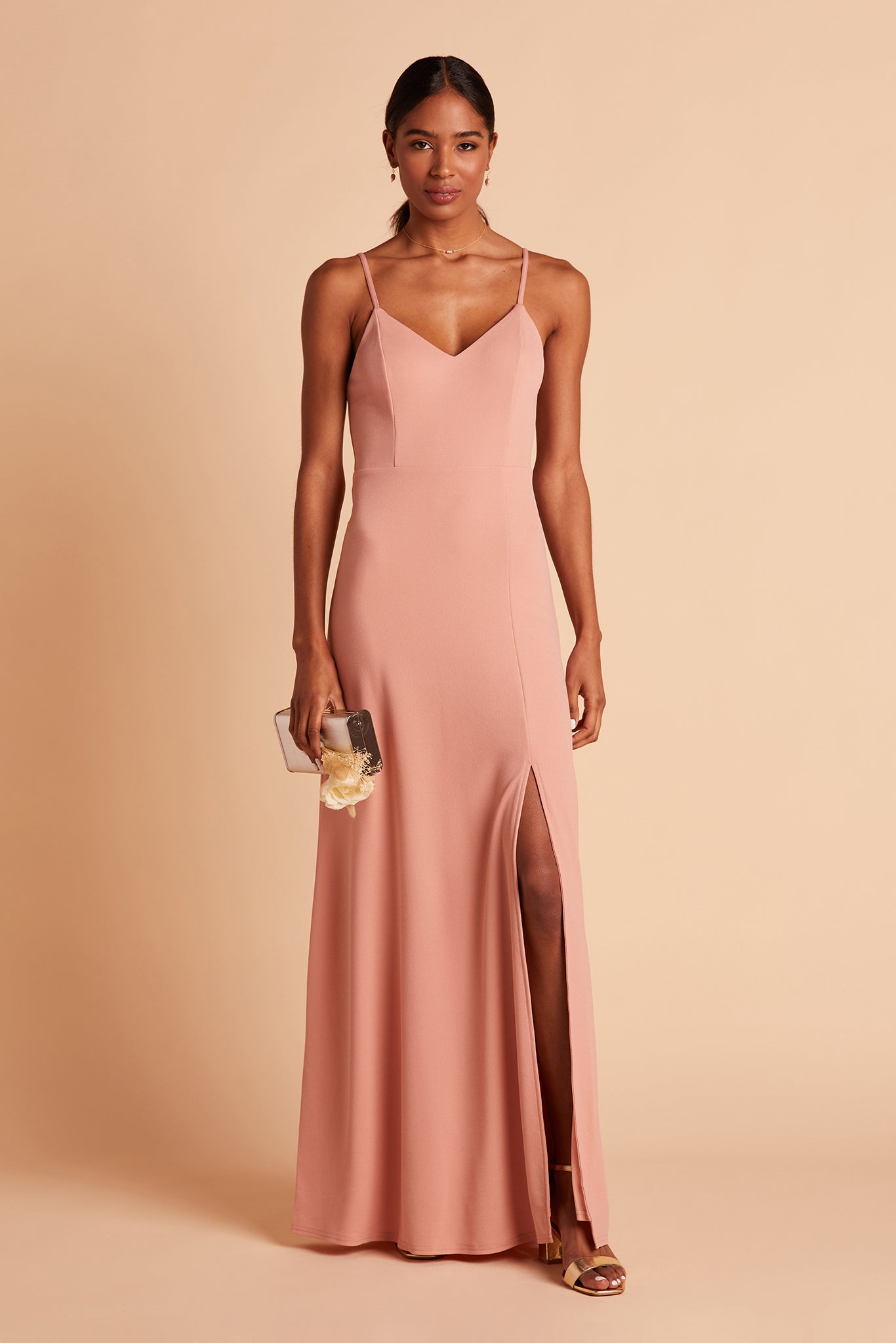V-Neck Spaghetti Strap Dress with Leg Slit | Jay Dress