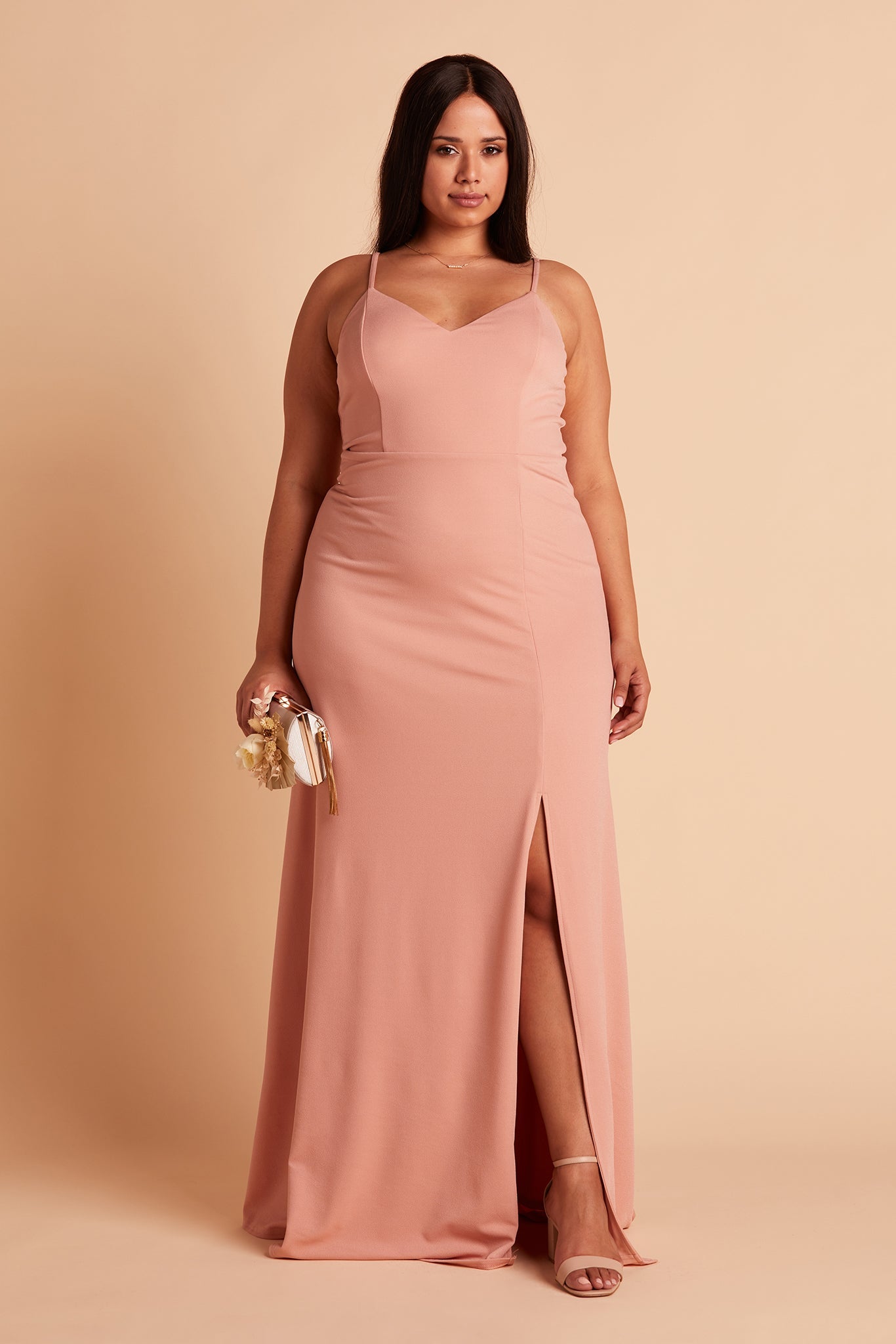 V-Neck Spaghetti Strap Dress with Leg Slit | Jay Dress