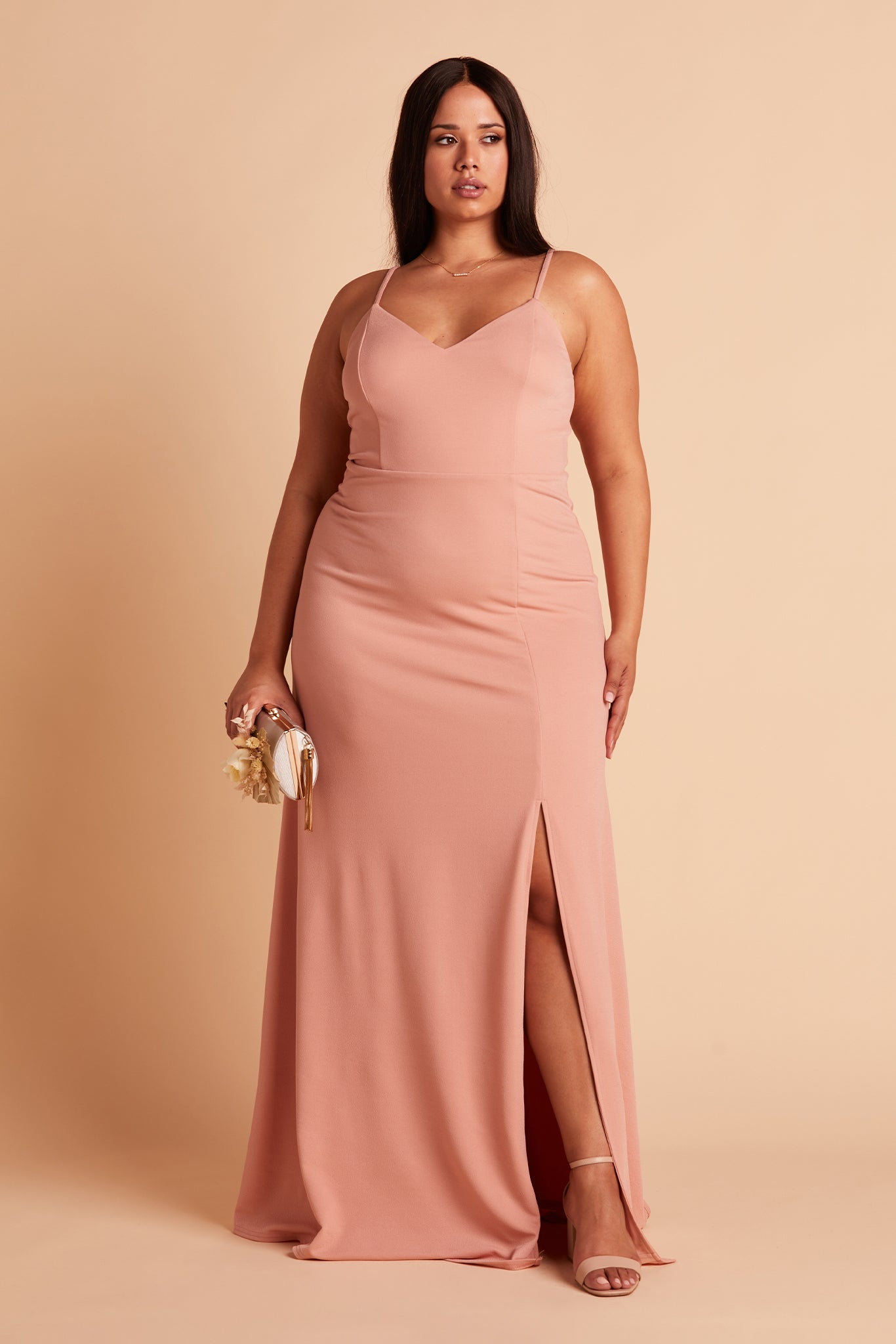 V-Neck Spaghetti Strap Dress with Leg Slit | Jay Dress