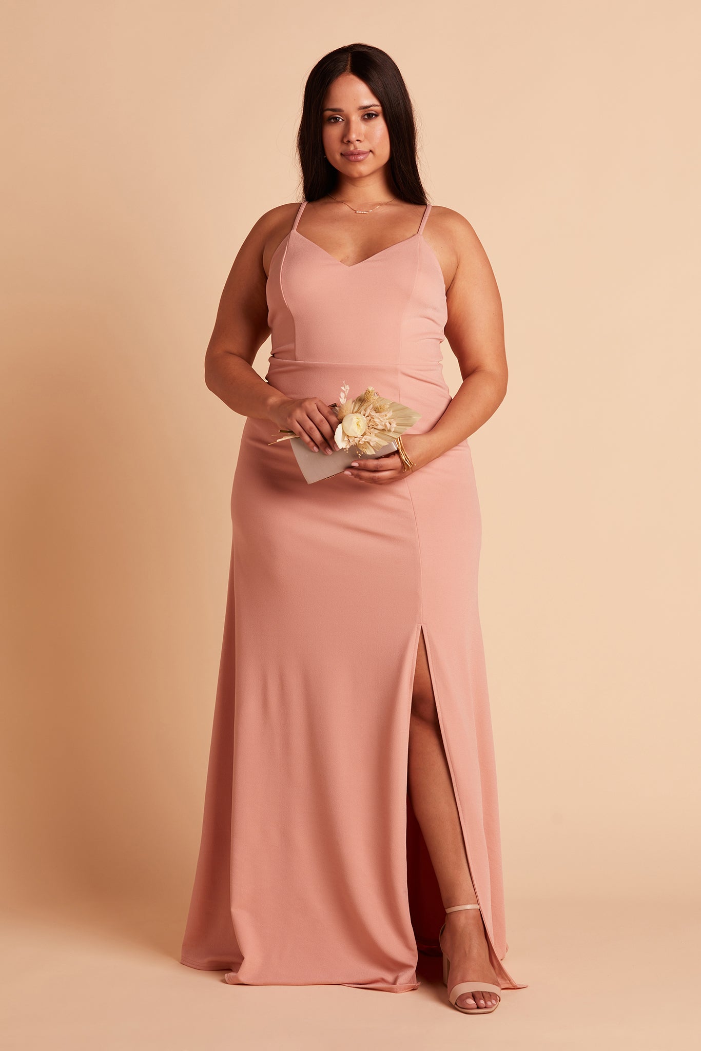 V-Neck Spaghetti Strap Dress with Leg Slit | Jay Dress