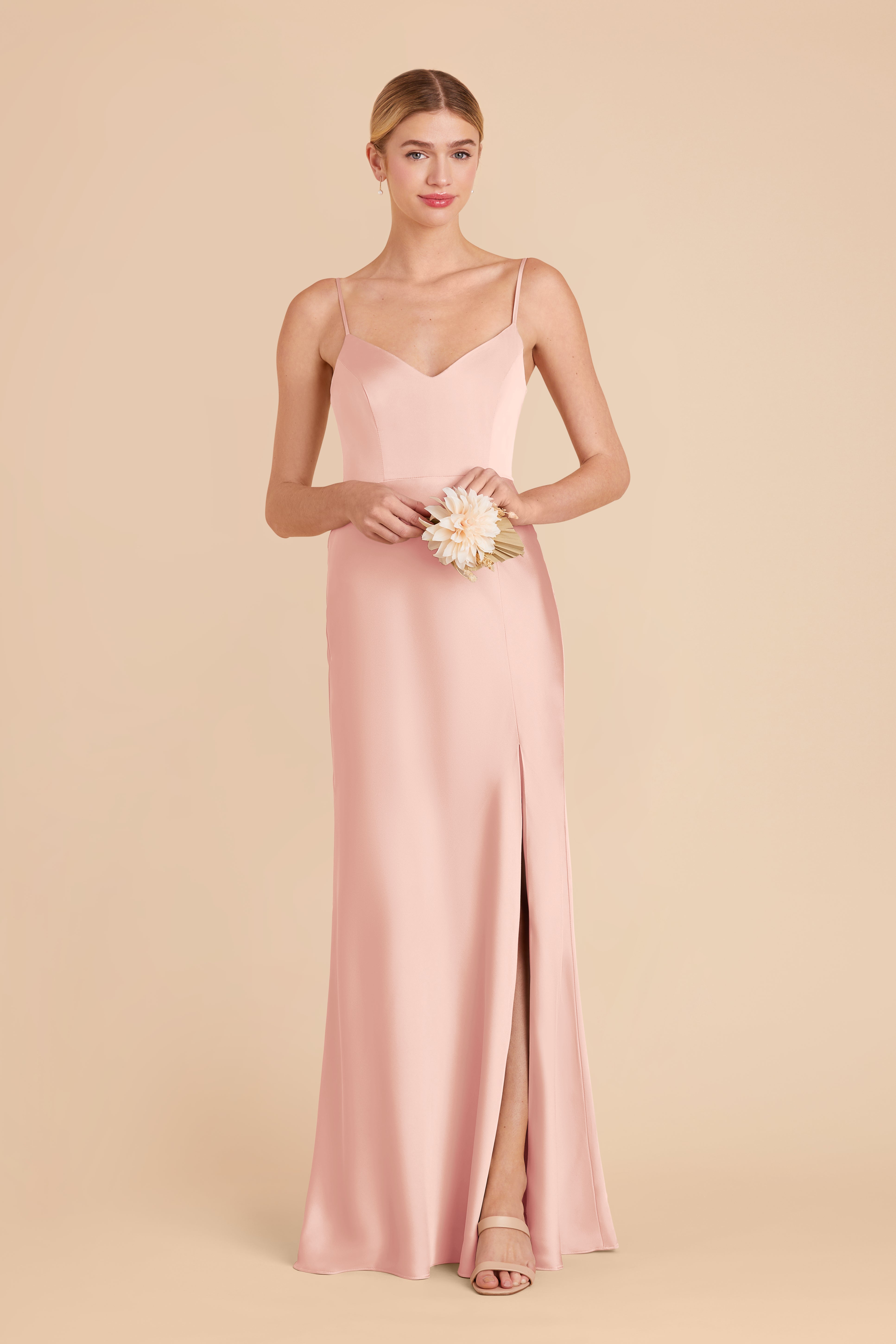 Matte Satin Dress in Blush Pink | Jay