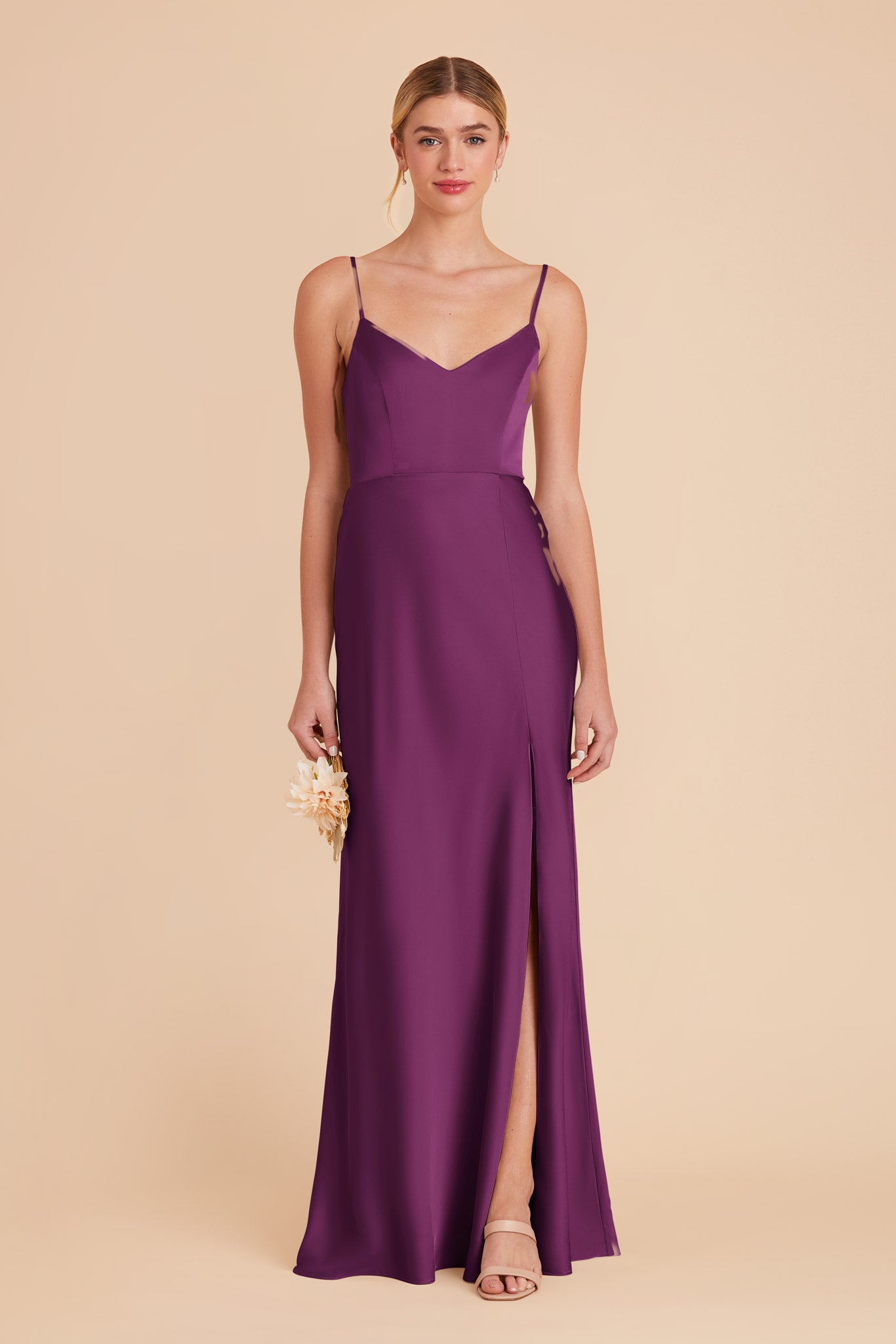 Satin Dress in Fig Color | Jay Matte