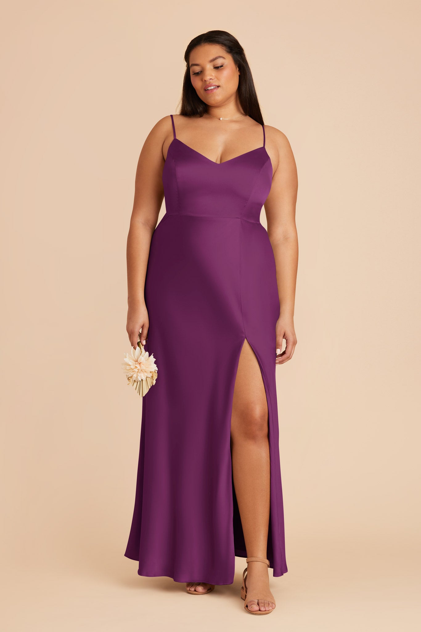 Satin Dress in Fig Color | Jay Matte