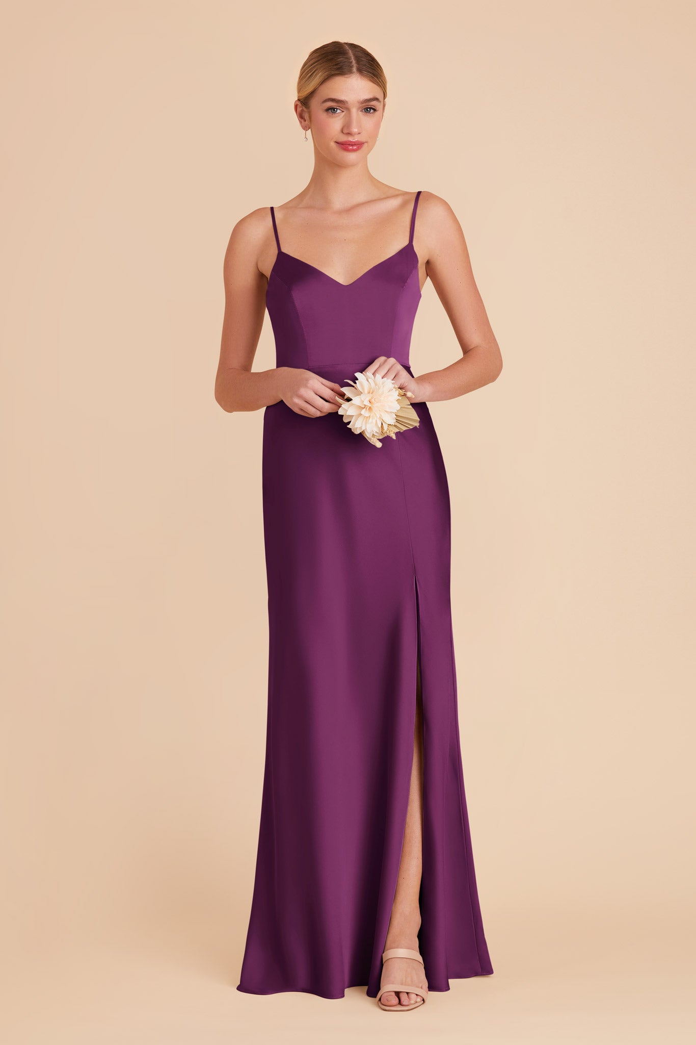 Satin Dress in Fig Color | Jay Matte