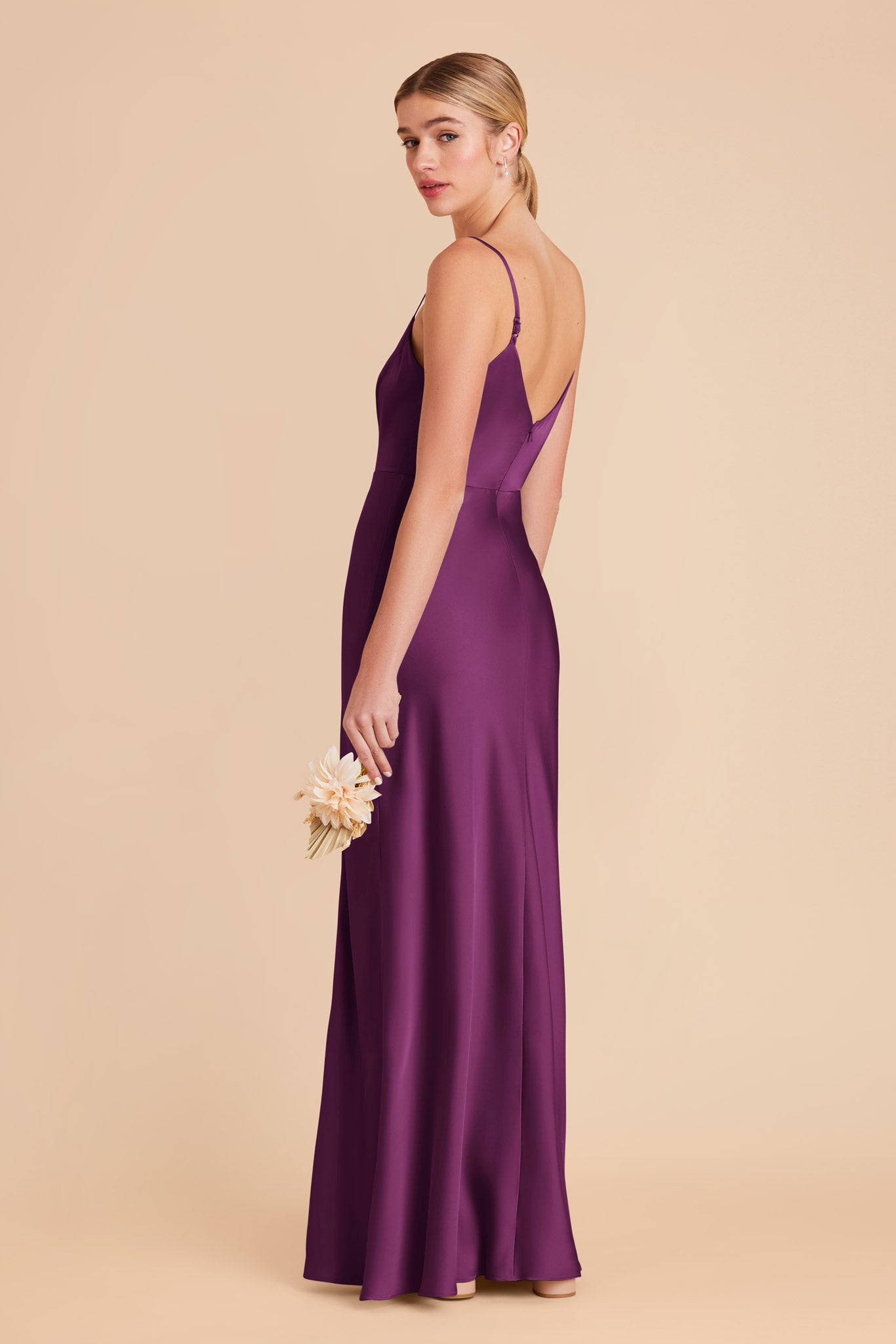 Satin Dress in Fig Color | Jay Matte
