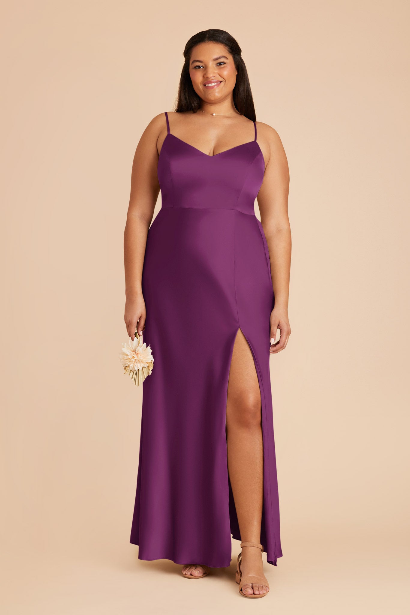Satin Dress in Fig Color | Jay Matte
