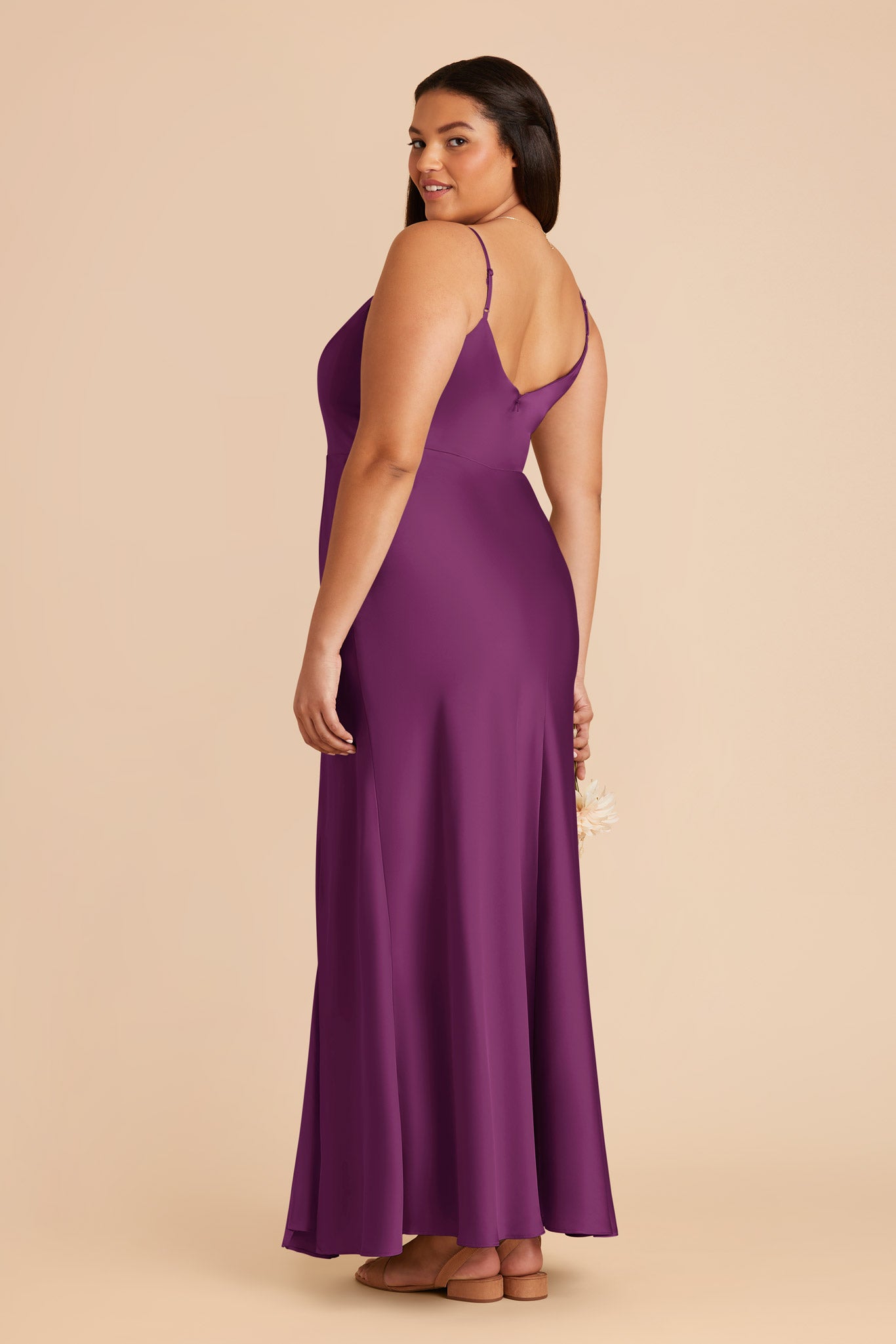 Satin Dress in Fig Color | Jay Matte