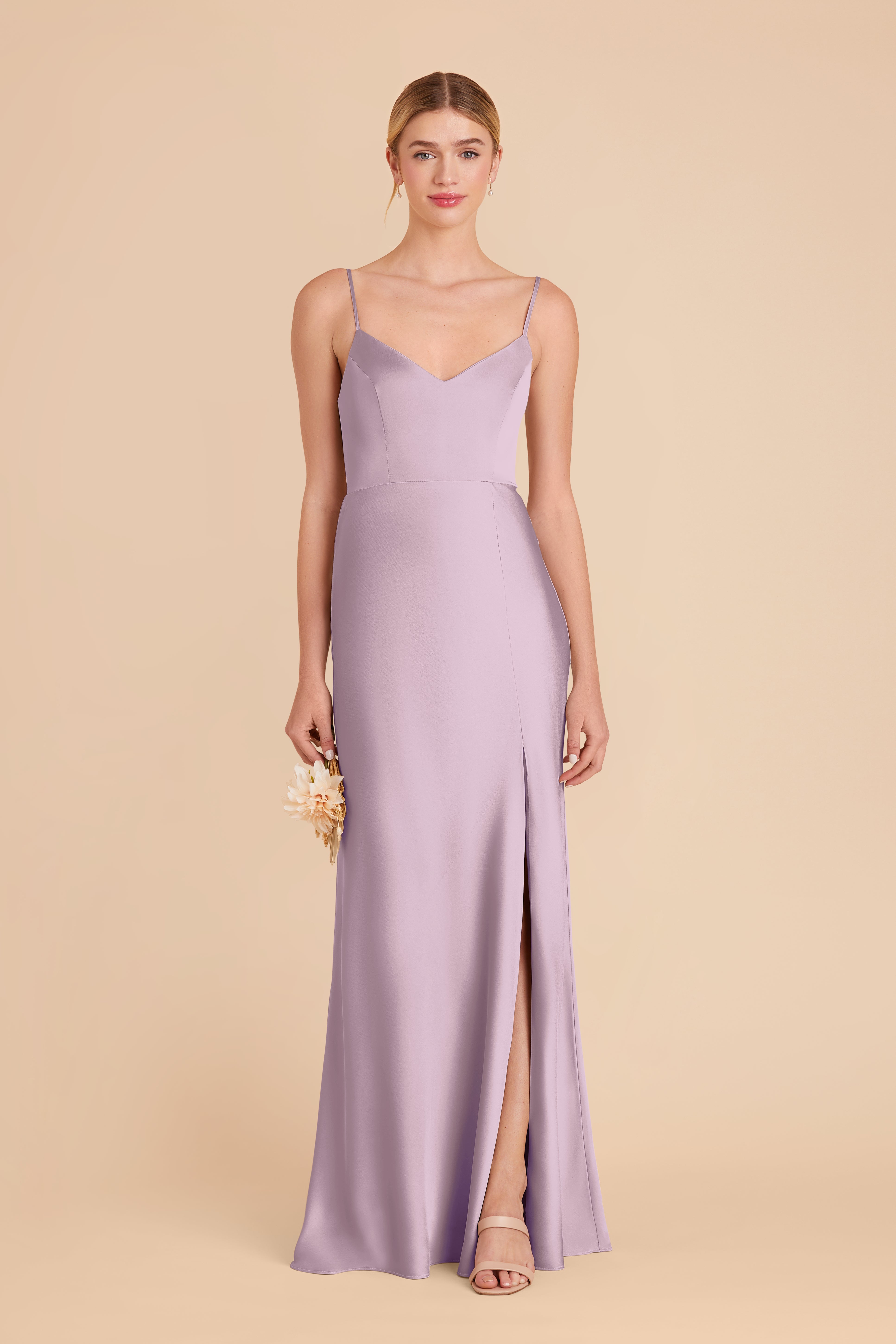 Matte Satin Dress in Lavender | Jay