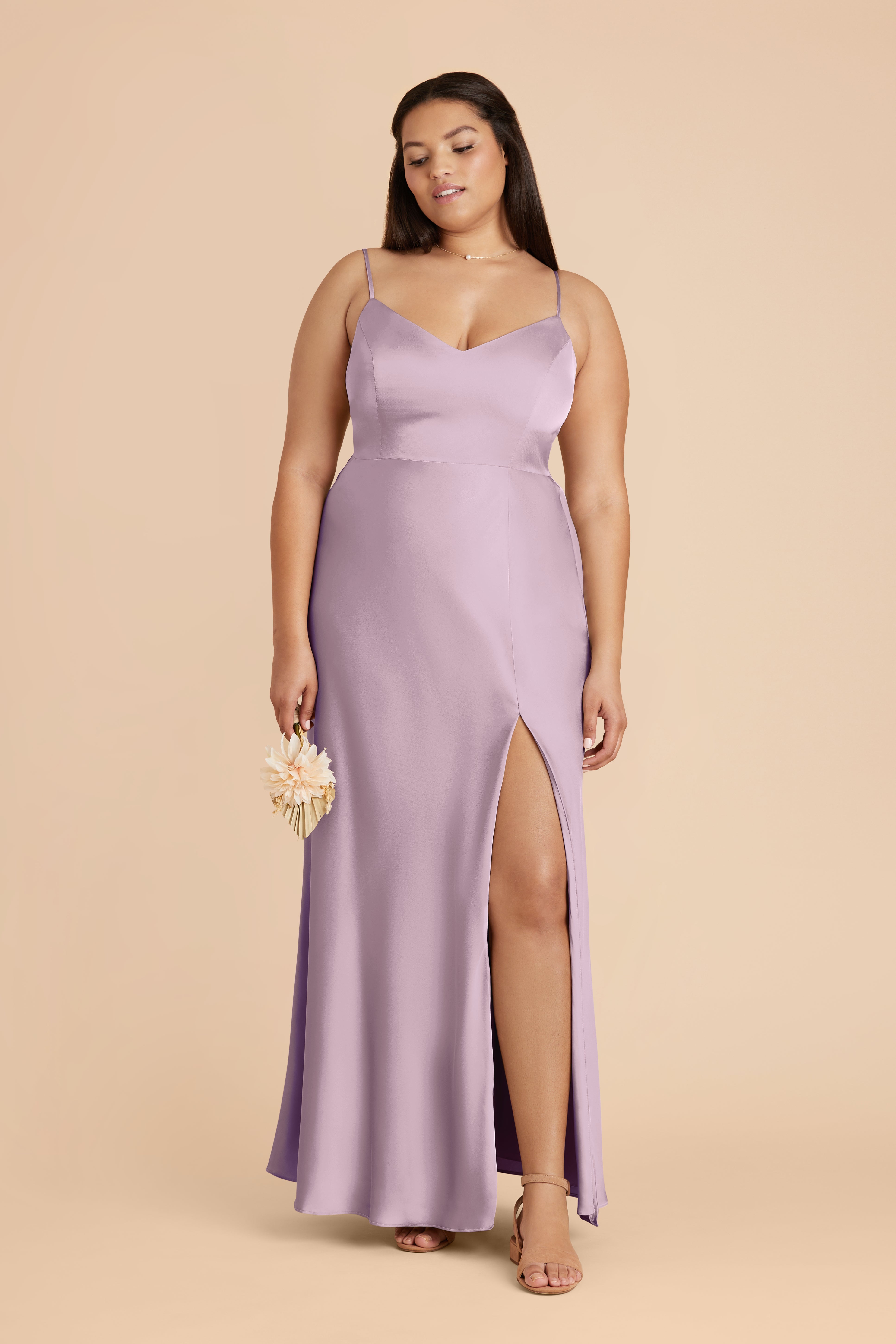 Matte Satin Dress in Lavender | Jay