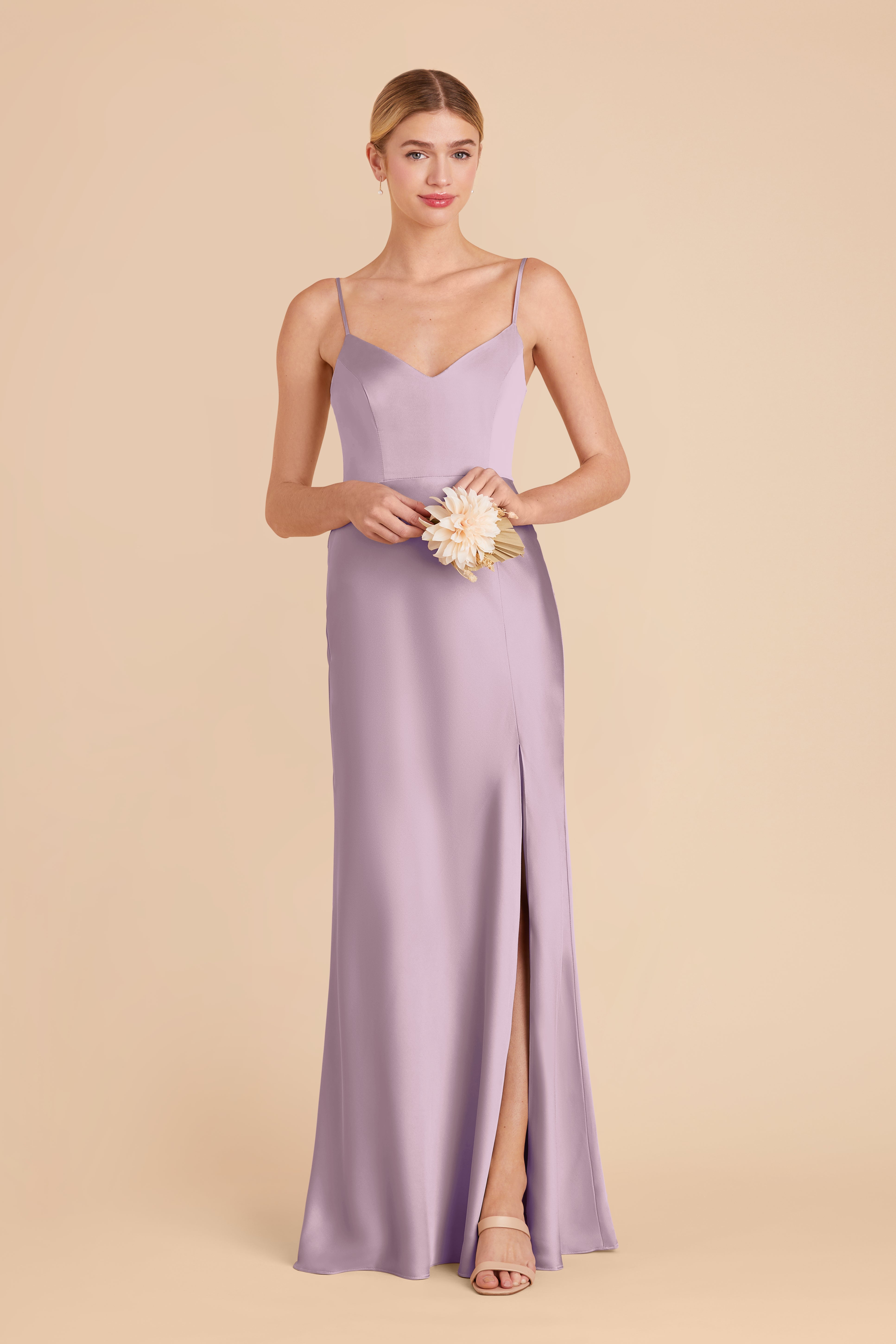 Matte Satin Dress in Lavender | Jay