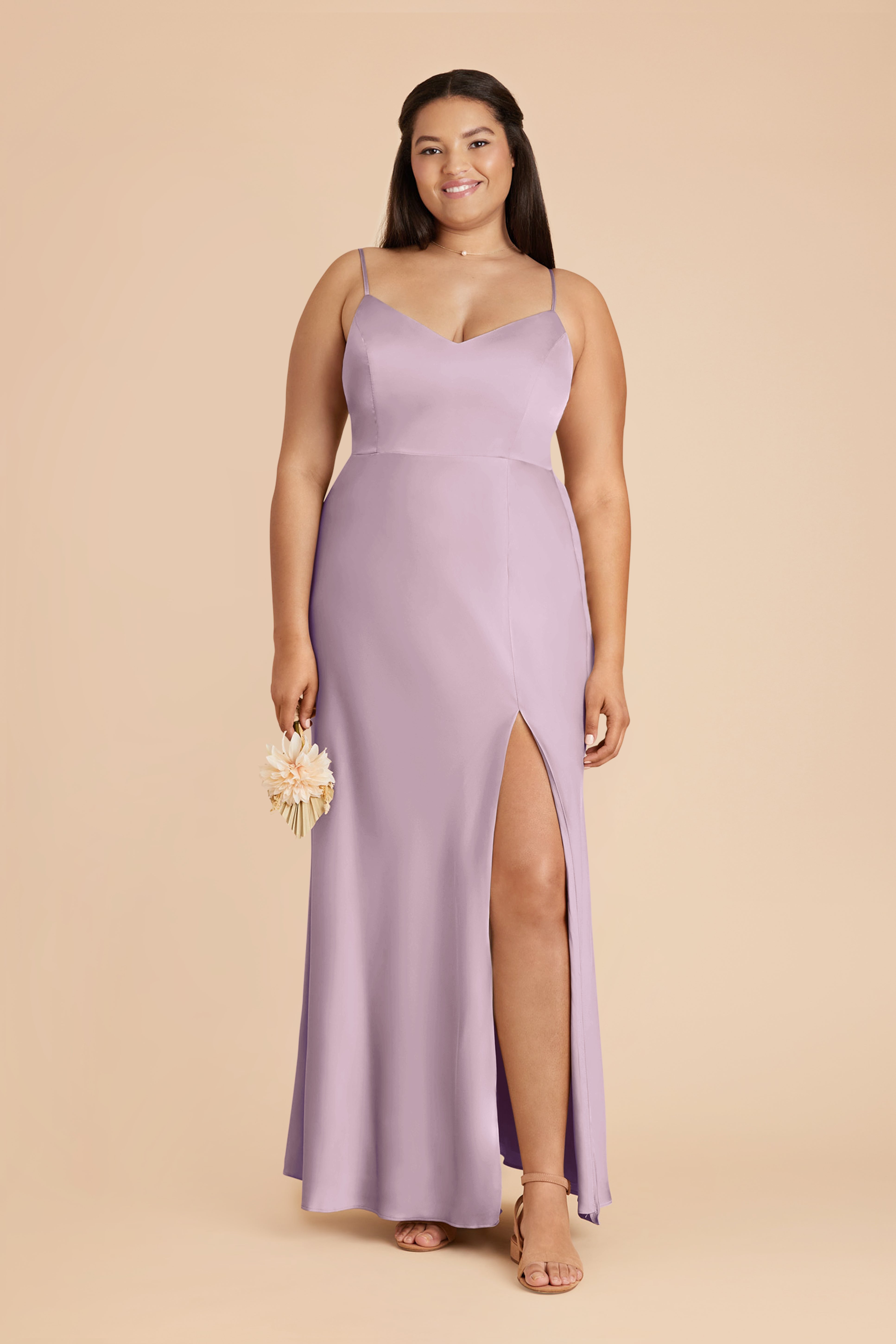 Matte Satin Dress in Lavender | Jay
