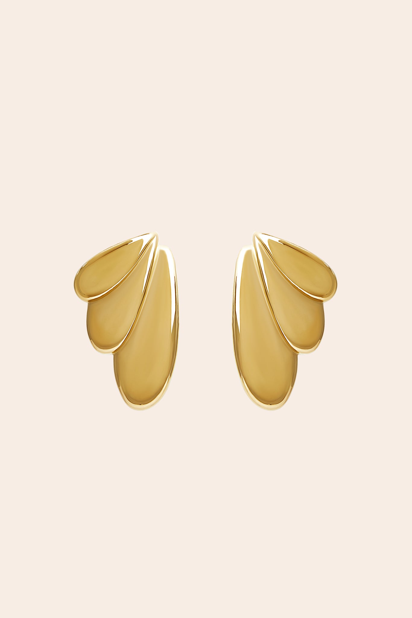 Oversized Wing Clipped Earrings in Gold | Petit Moments