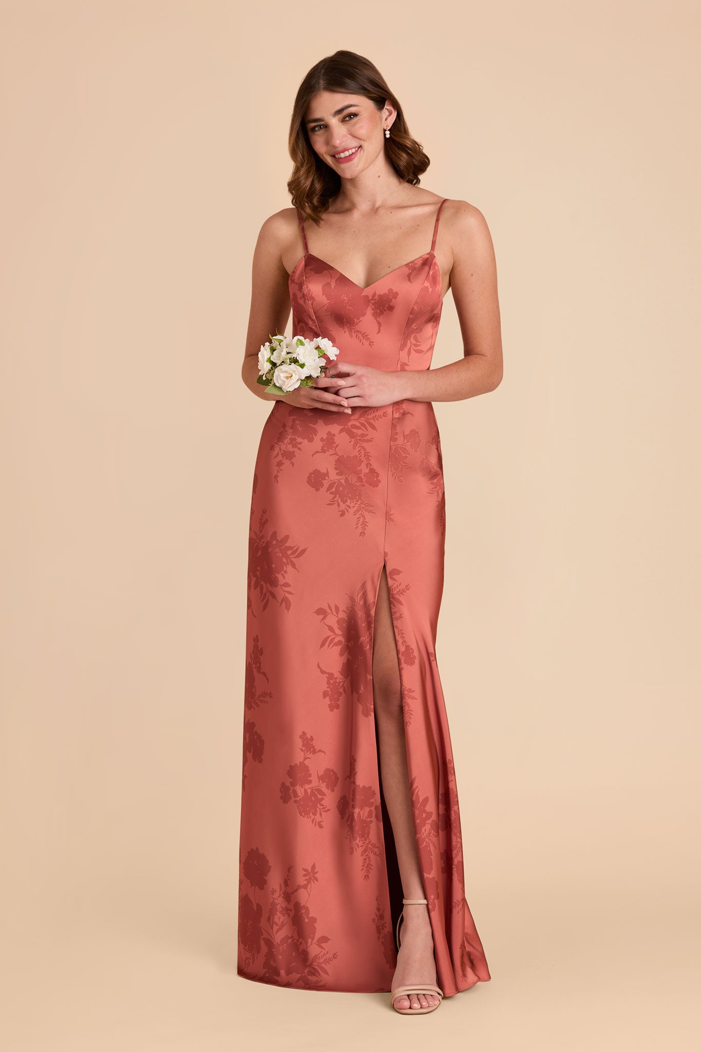 Satin Dress with Wild Rose Floral Print | Jay Matte