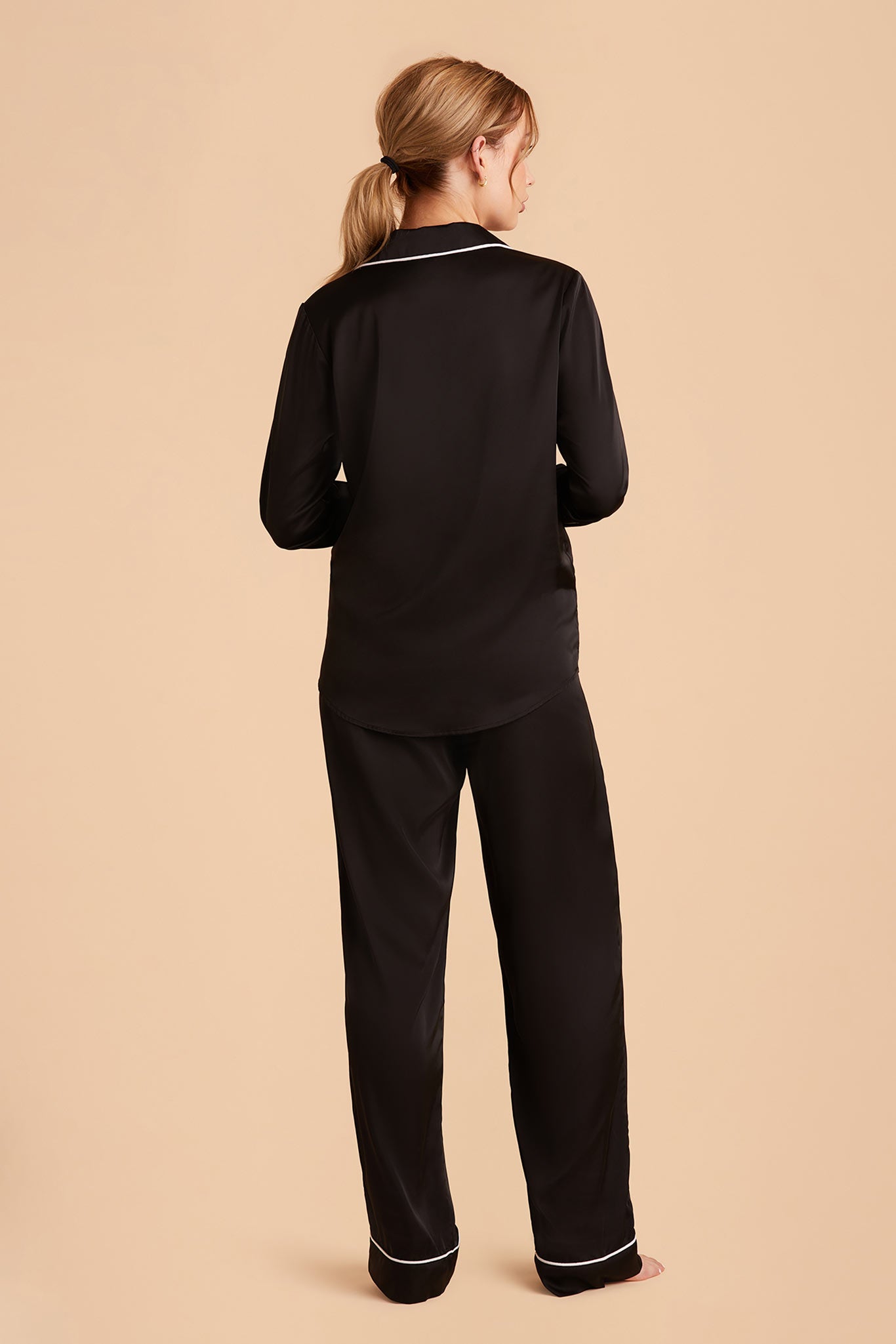 Silky Satin Pajama Set with Long Sleeves & Pants | Jonny