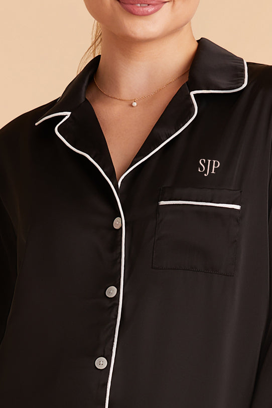 Silky Satin Pajama Set with Long Sleeves & Pants | Jonny