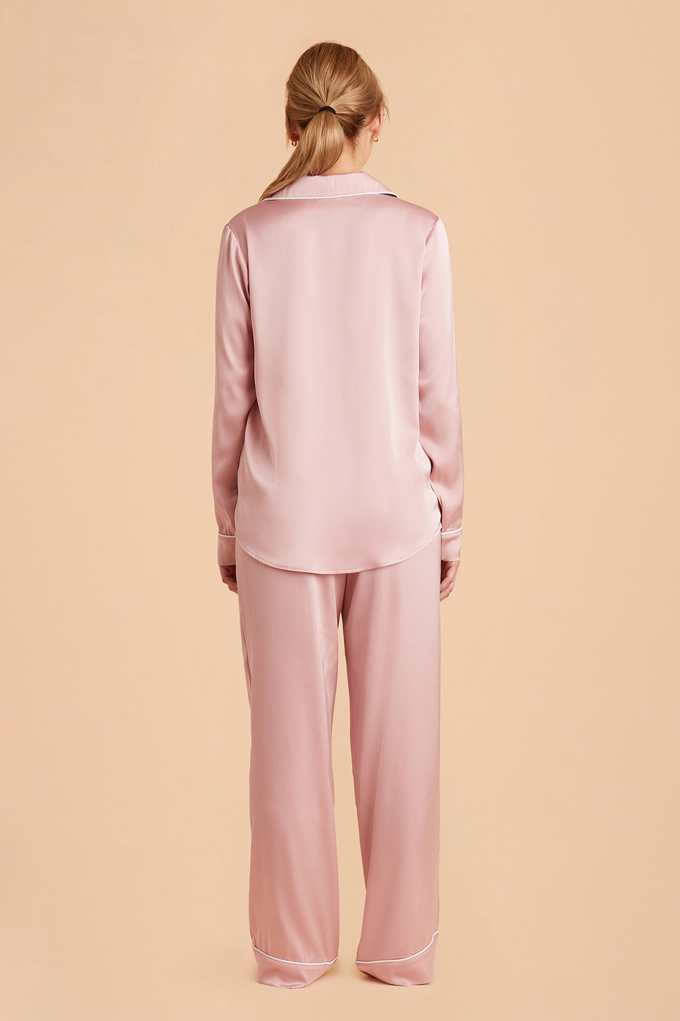 Silky Satin Pajama Set with Long Sleeves & Pants | Jonny