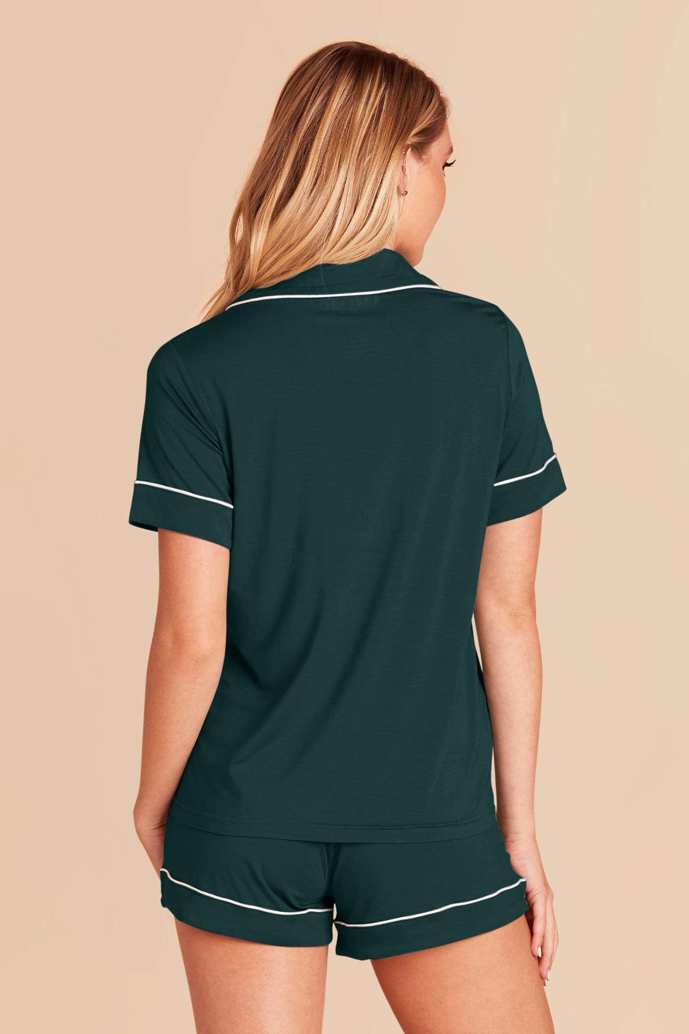 Bridesmaid Pajama Set with Piping | Jonny - Emerald