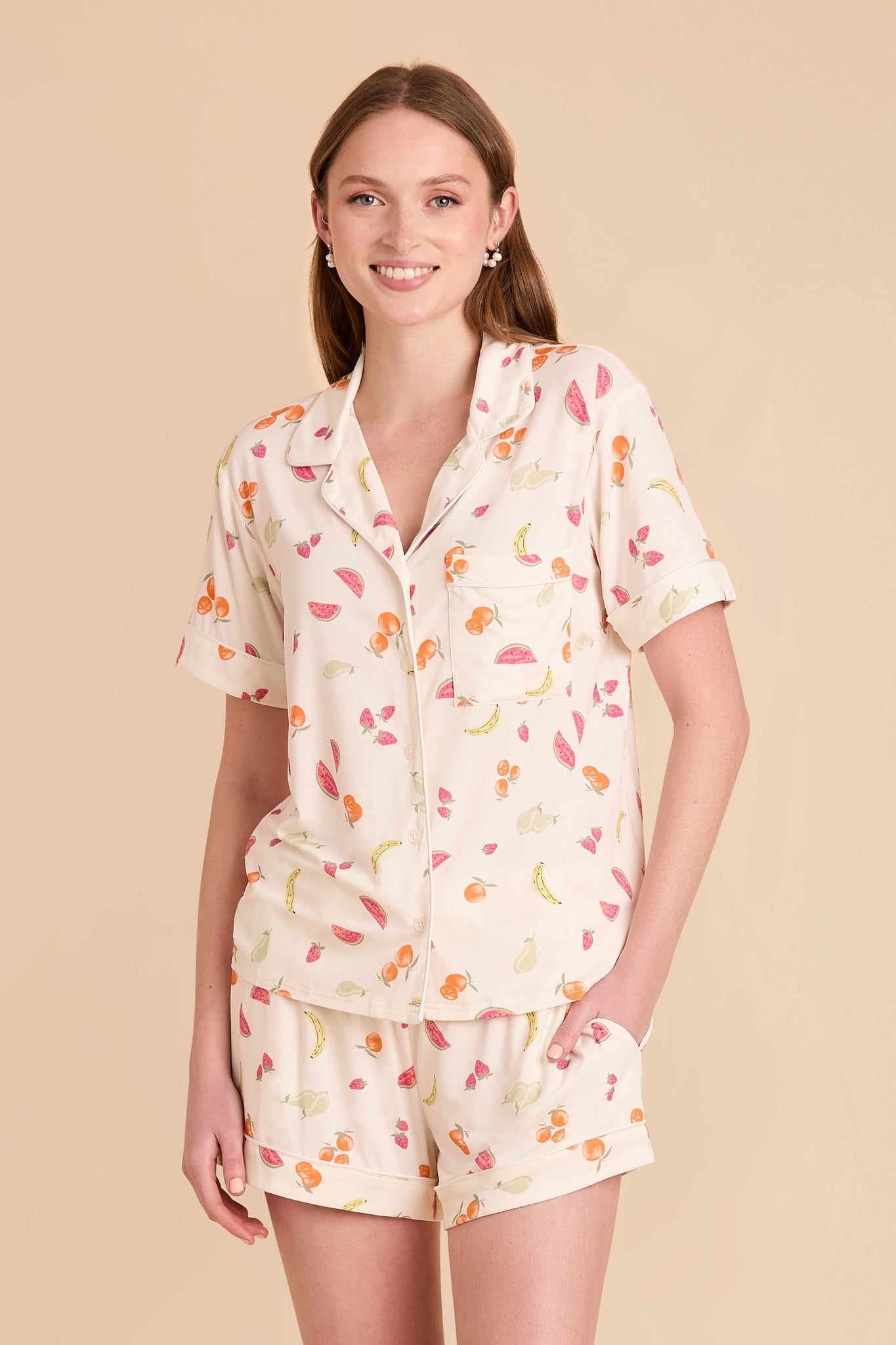 Tropical Fruit Print Pajama Set for Bridal Crew | Jonny Print