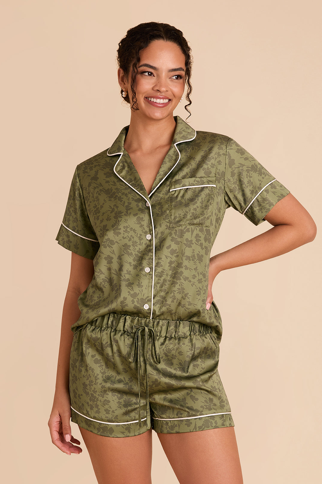 Floral Pajama Set for Women | Jonny Satin Martini Dream