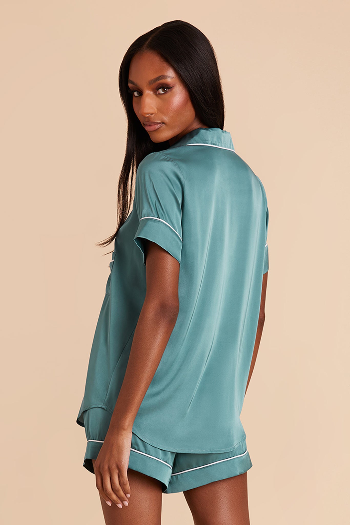 Satin Pajama Set for Women - Jonny | Sea Glass