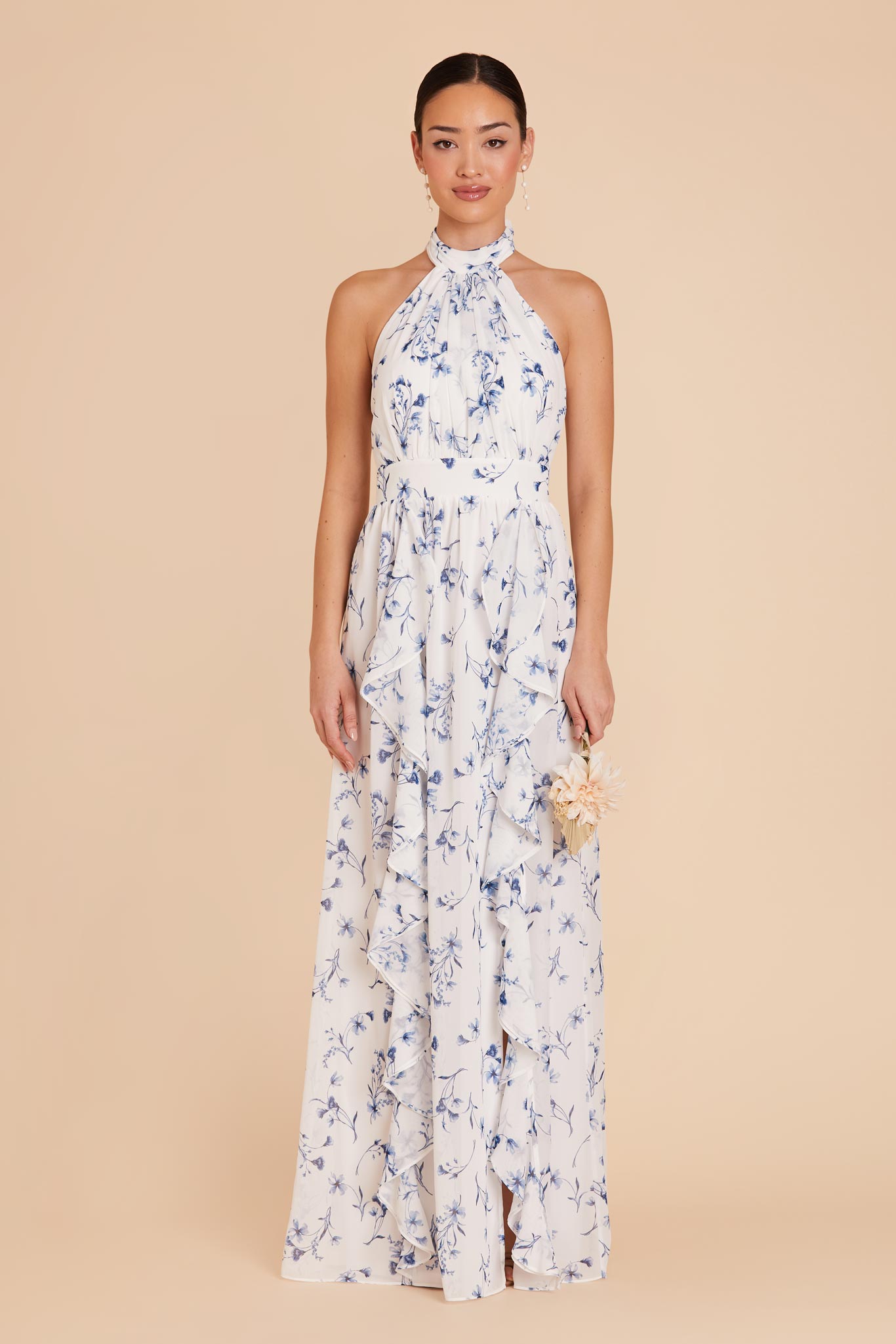 Chiffon Dress with Ruffled Trim & High Neckline | Joyce Blue Le Fleur