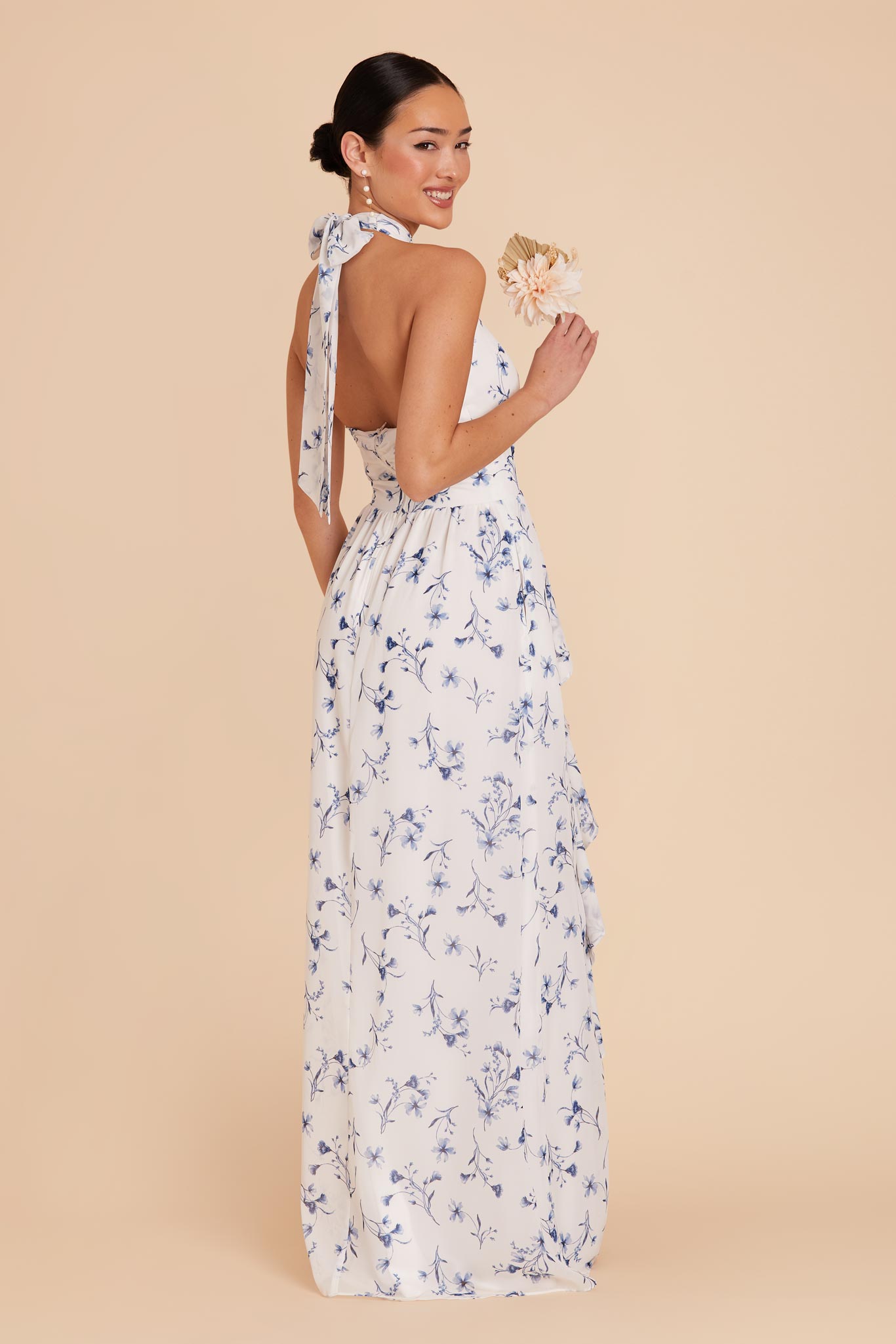 Chiffon Dress with Ruffled Trim & High Neckline | Joyce Blue Le Fleur