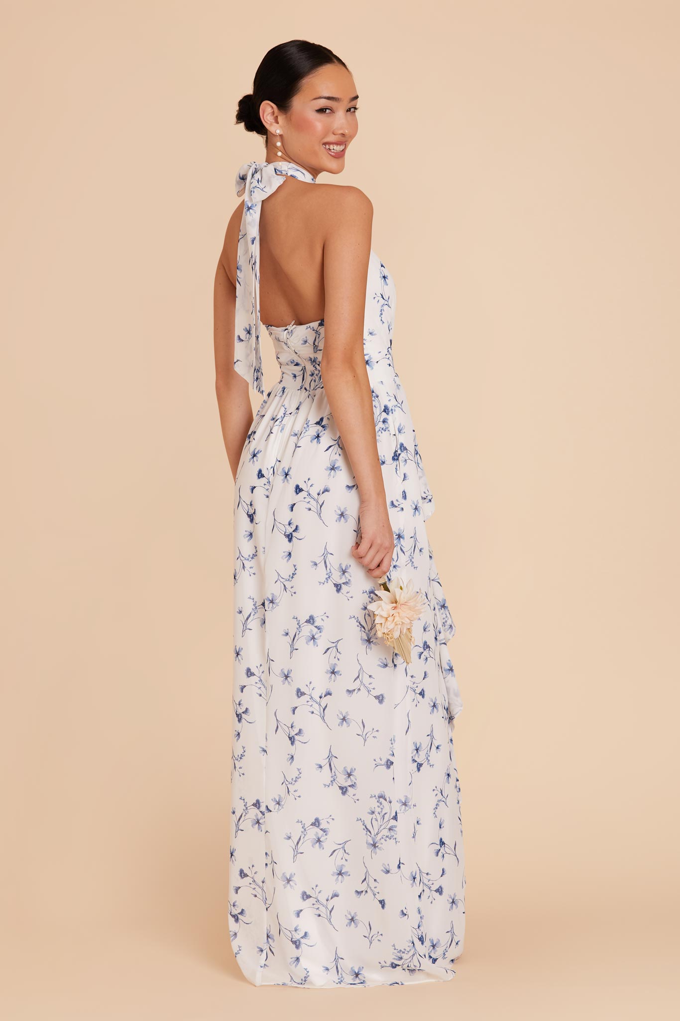 Chiffon Dress with Ruffled Trim & High Neckline | Joyce Blue Le Fleur