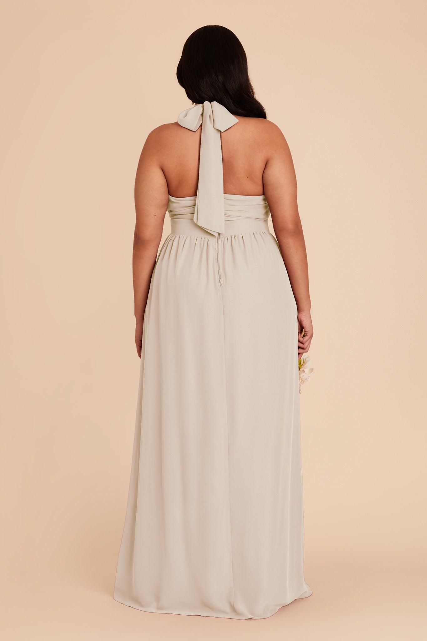 Chiffon Dress with Ruffled Trim & High Neckline | Joyce
