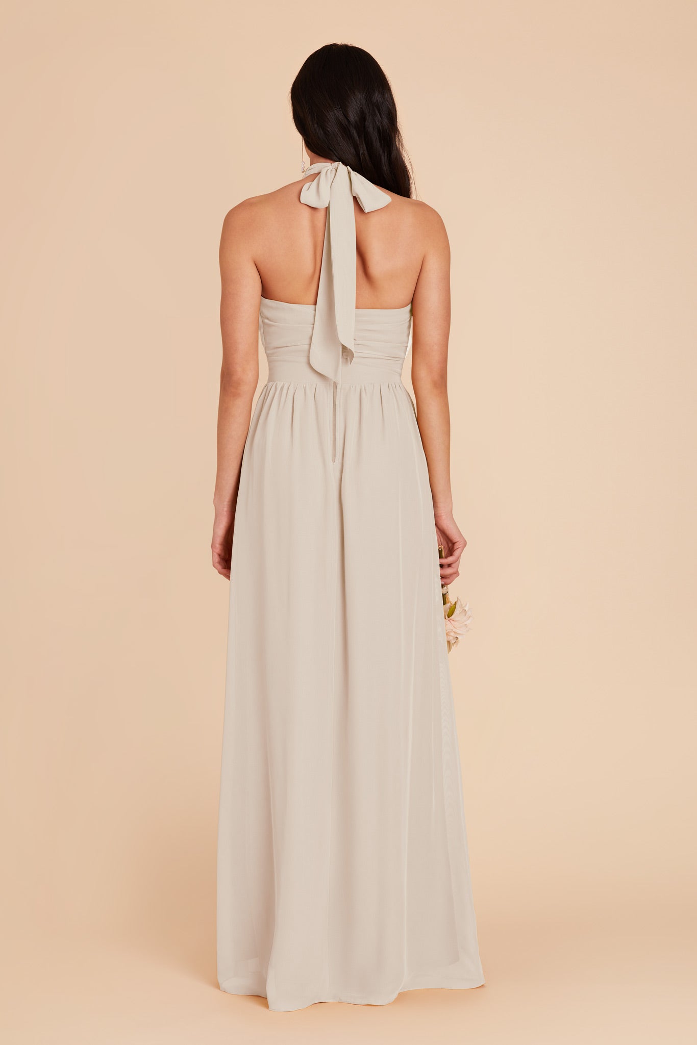 Chiffon Dress with Ruffled Trim & High Neckline | Joyce