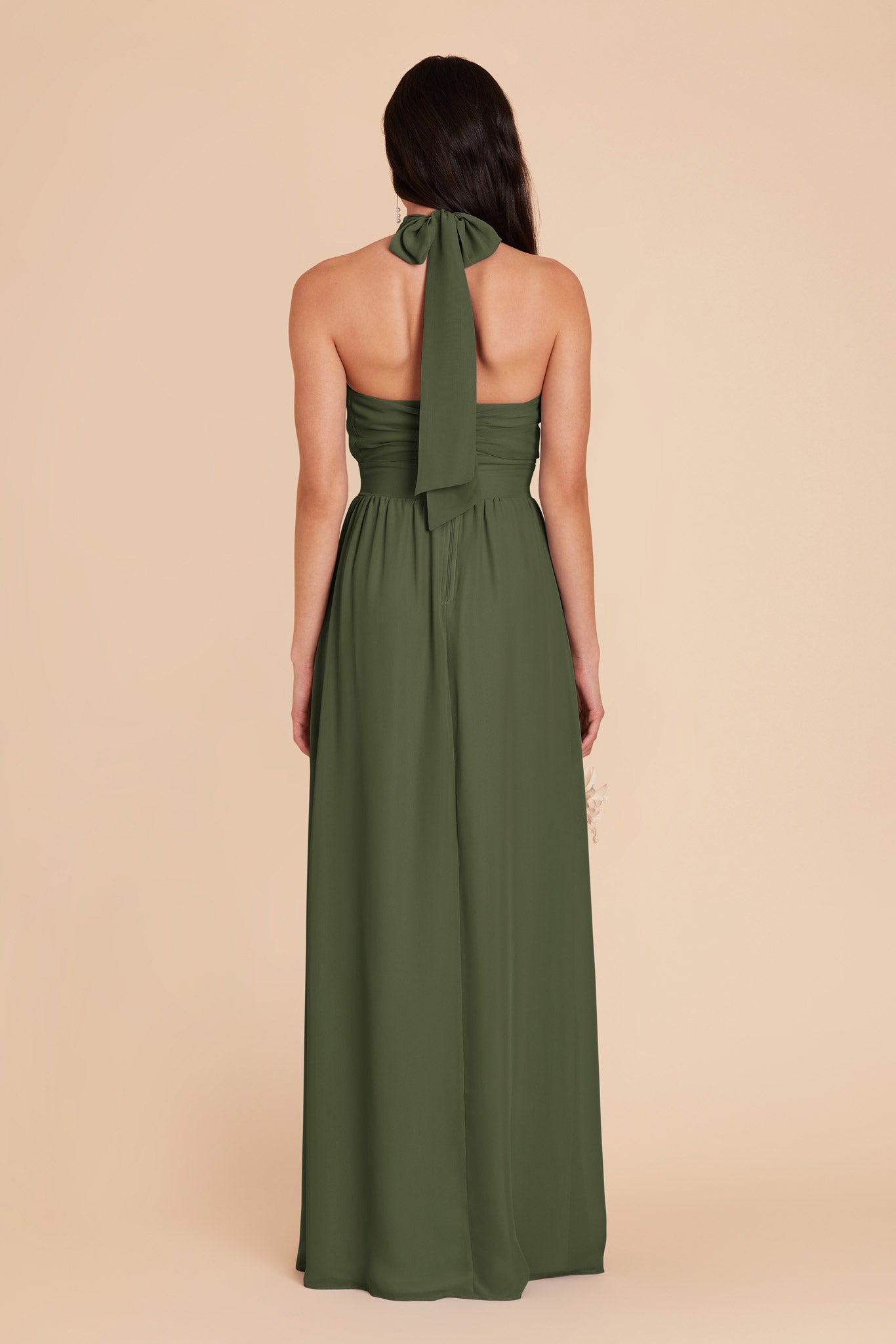 Elegant Chiffon Dress with Ruffled Trim & High Neckline | Joyce