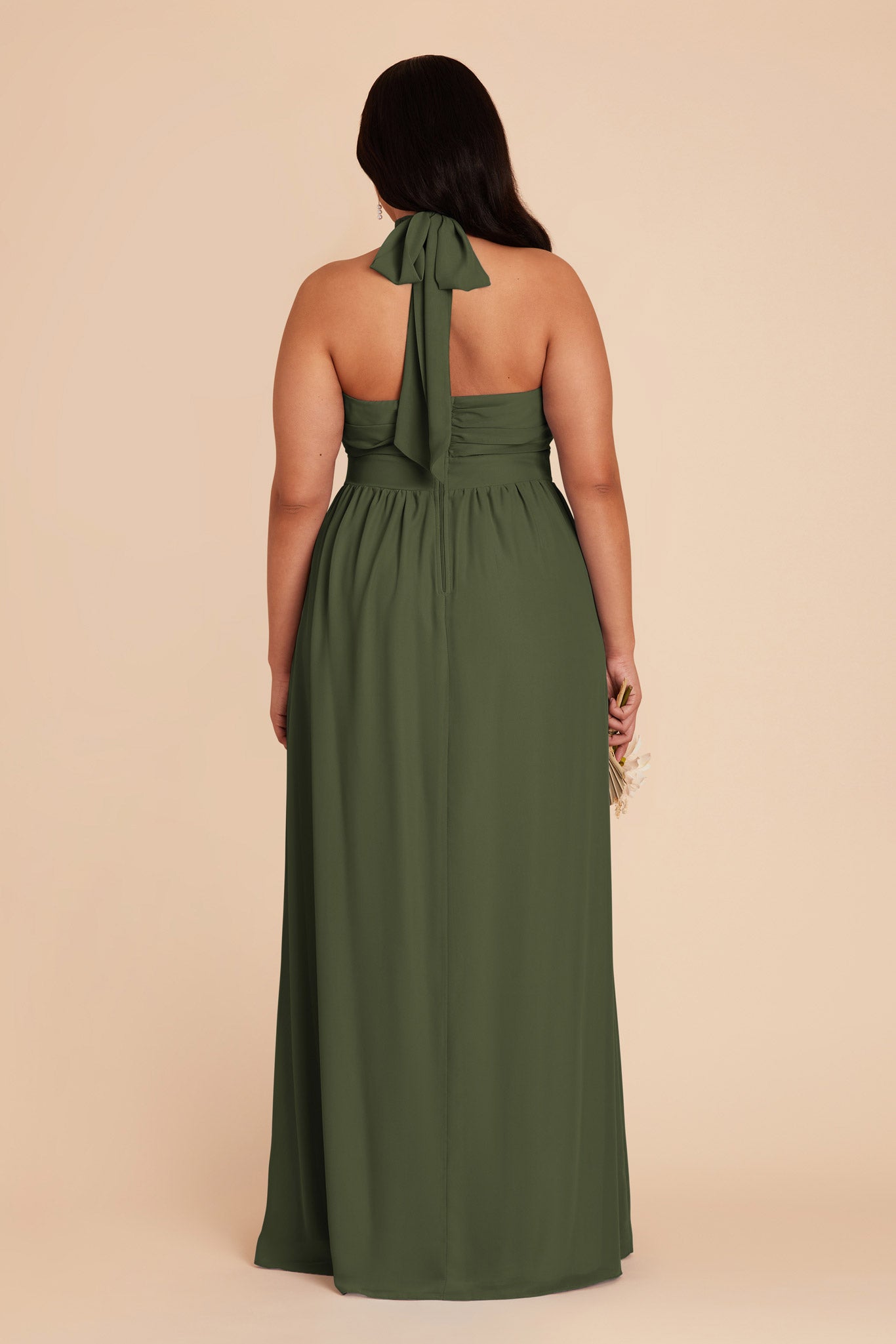 Elegant Chiffon Dress with Ruffled Trim & High Neckline | Joyce