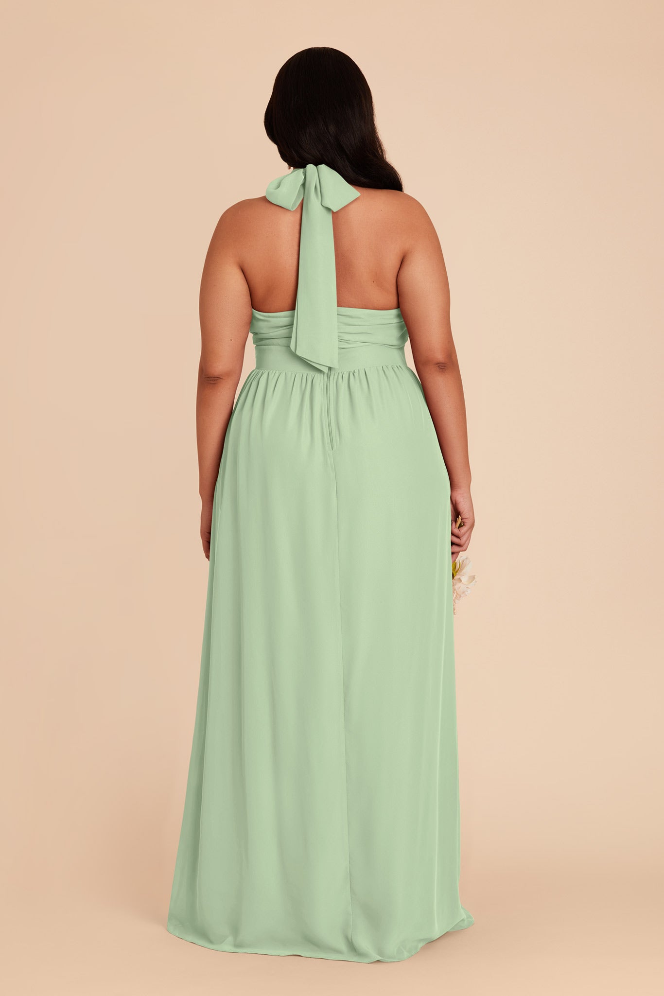 Elegant Chiffon Dress with Ruffle Trim & High Neckline | Joyce
