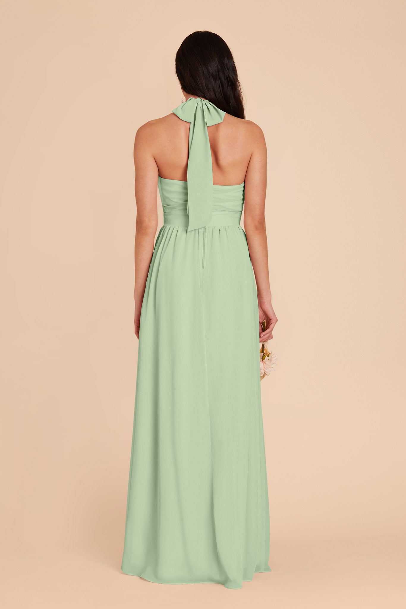 Elegant Chiffon Dress with Ruffle Trim & High Neckline | Joyce