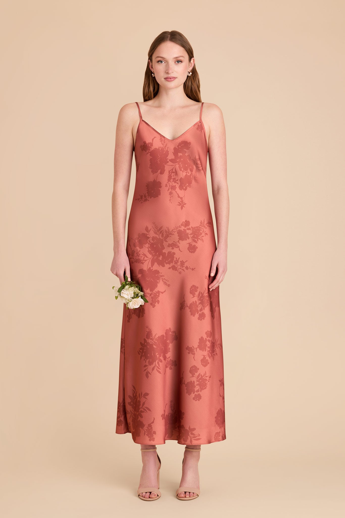 V-Neck Satin Slip Dress with A-Line Skirt | Alice Matte