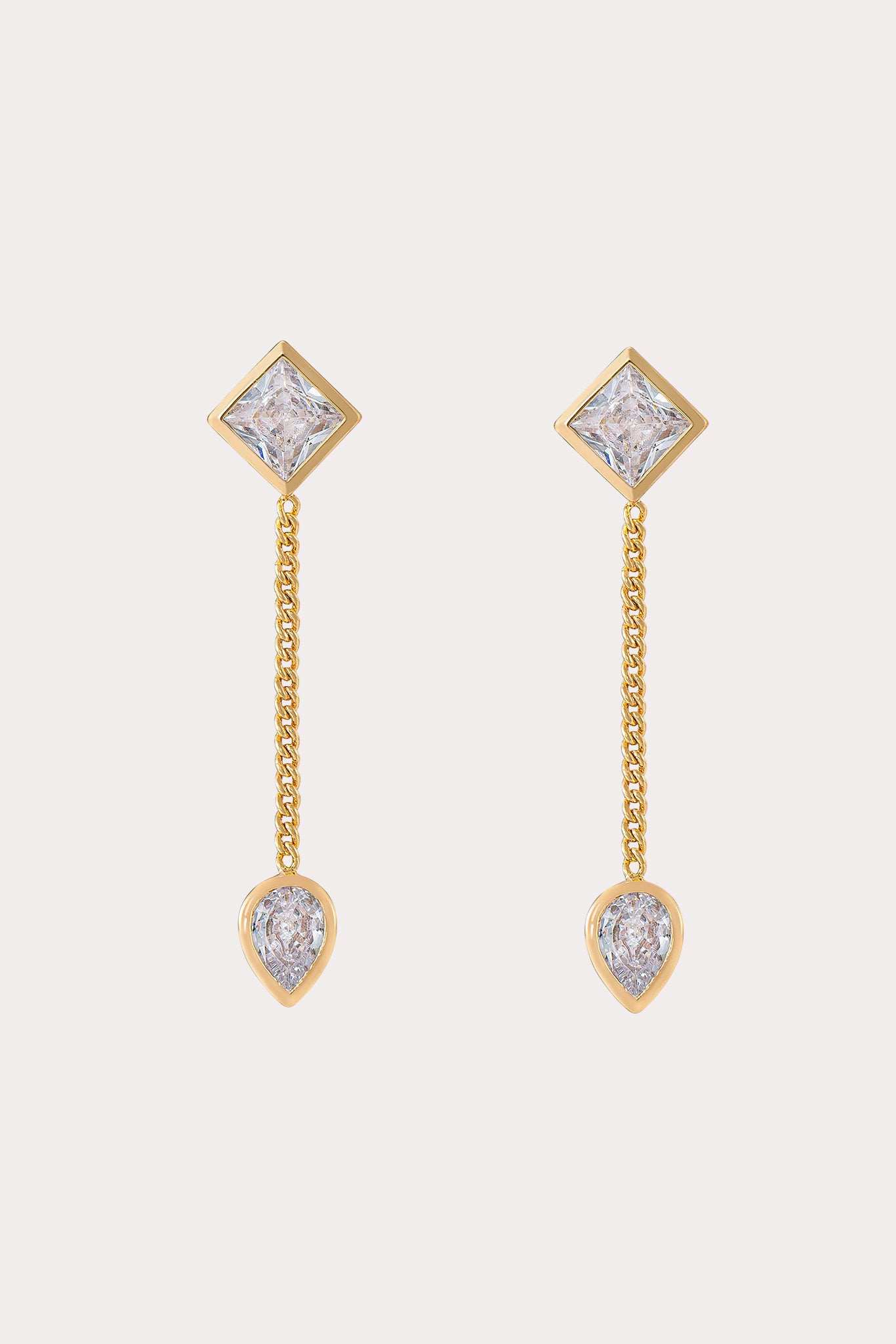 Crystal Drop Earrings with Gold Chain | Ettika Geneva Collection