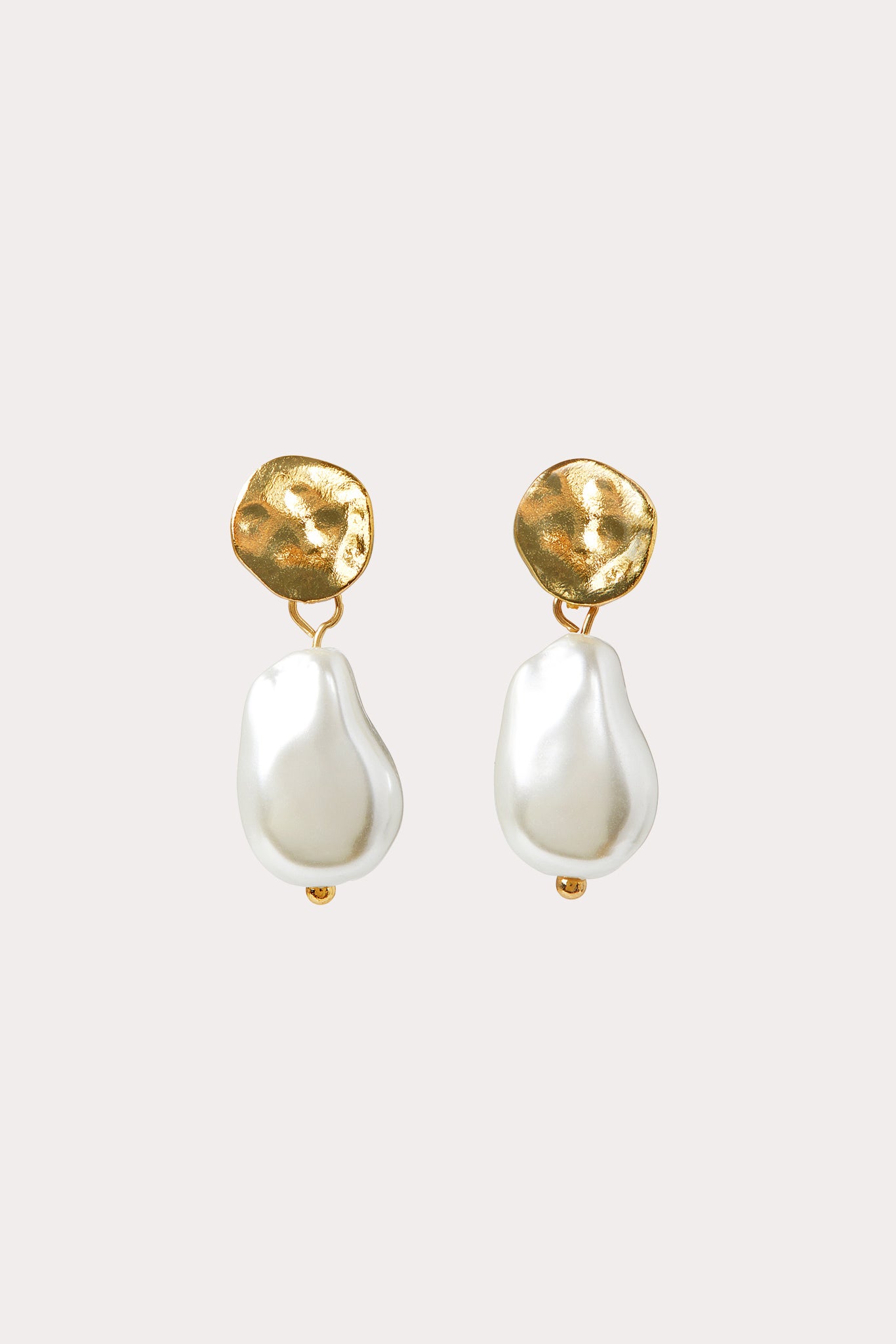 Baroque Pearl Drop Earrings with Gold Setting | Amalfi