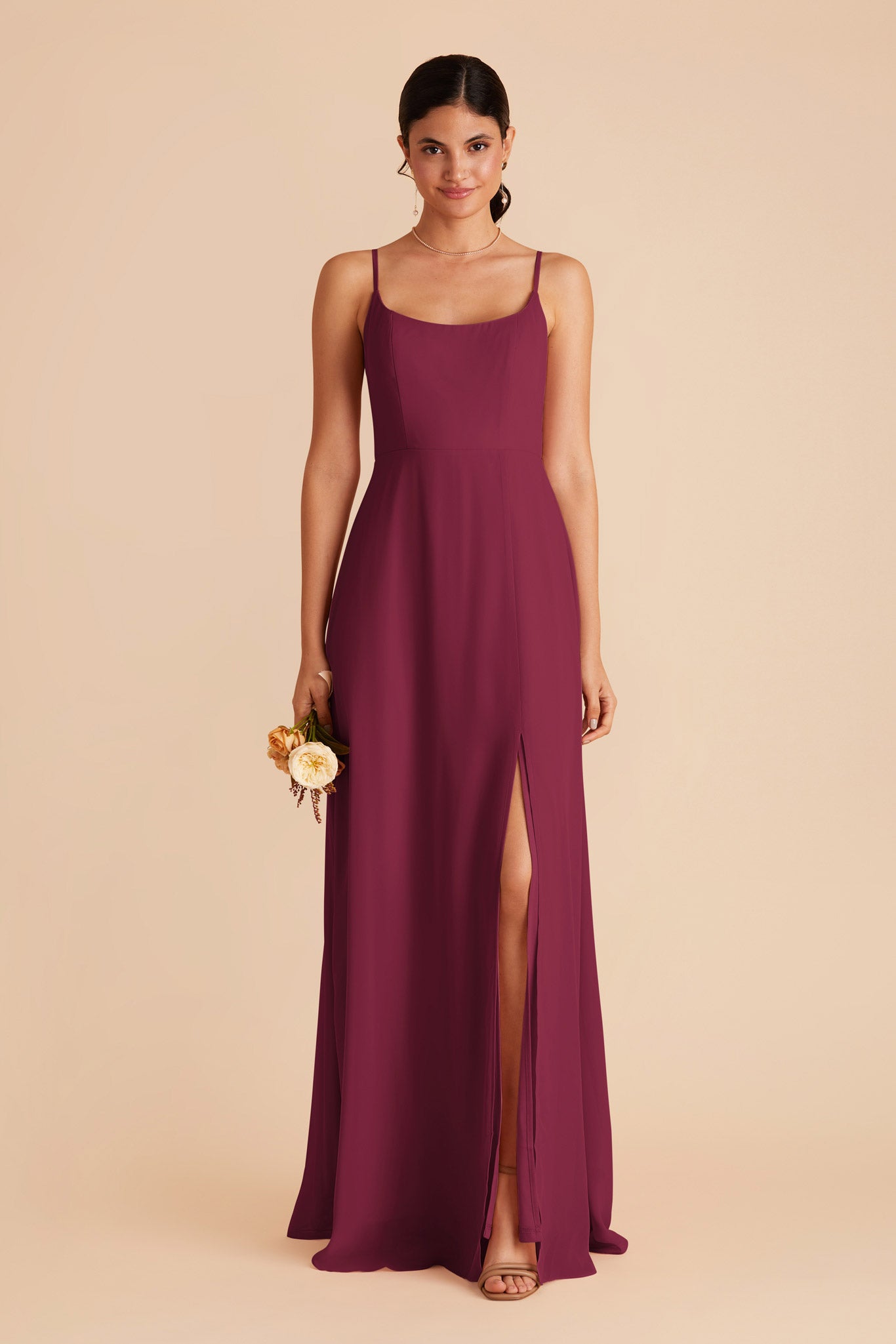 Chiffon Scoop Dress in Berry | Amy