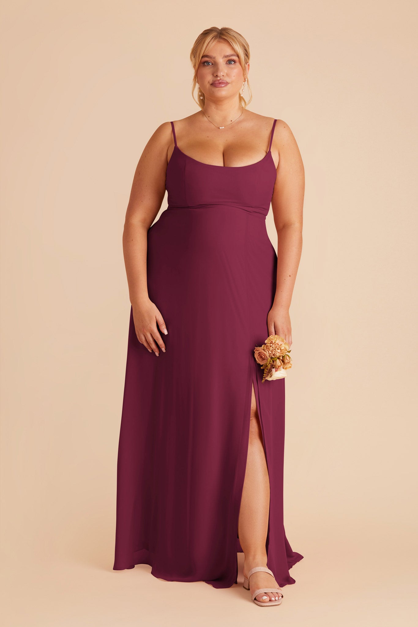Chiffon Scoop Dress in Berry | Amy