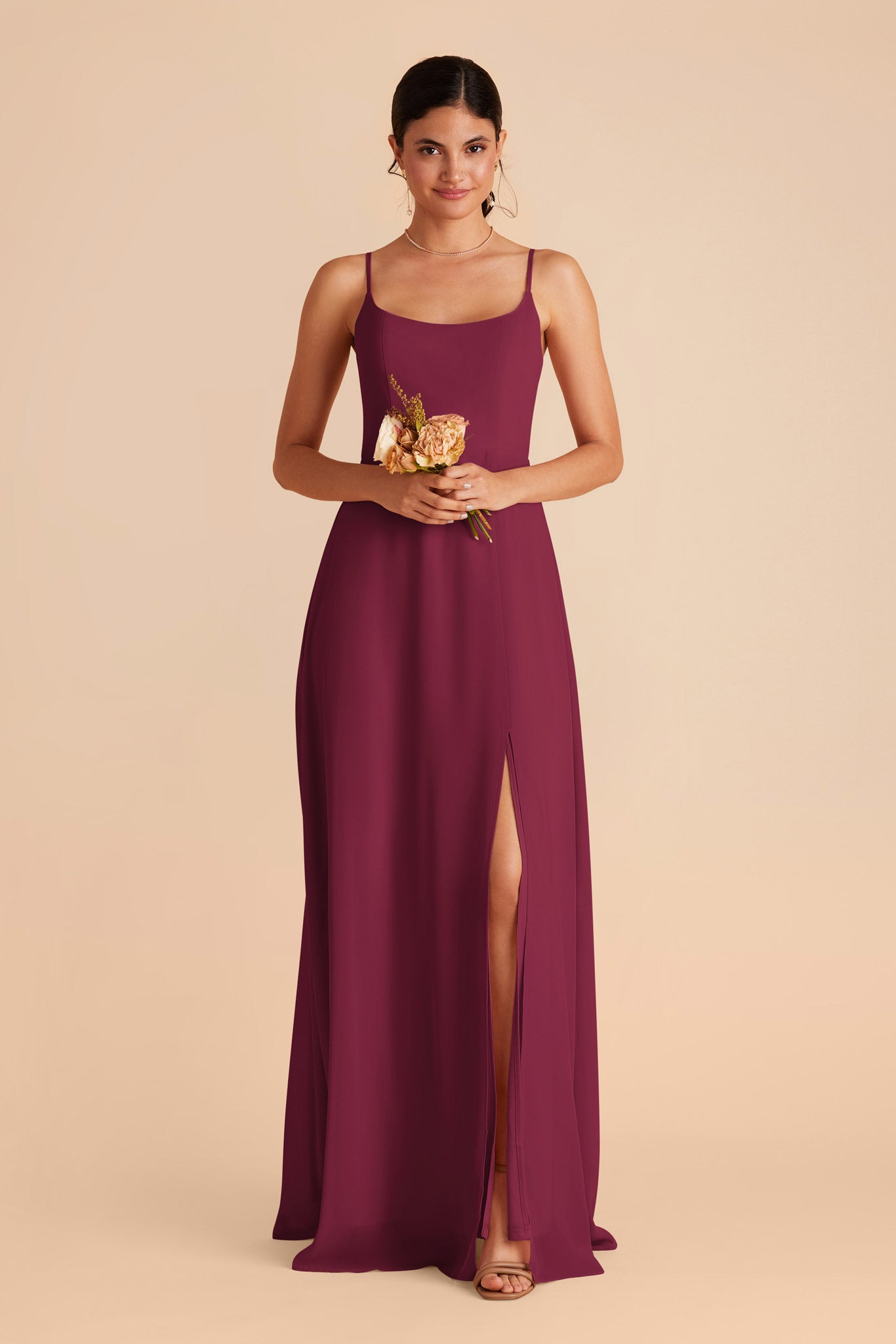 Chiffon Scoop Dress in Berry | Amy
