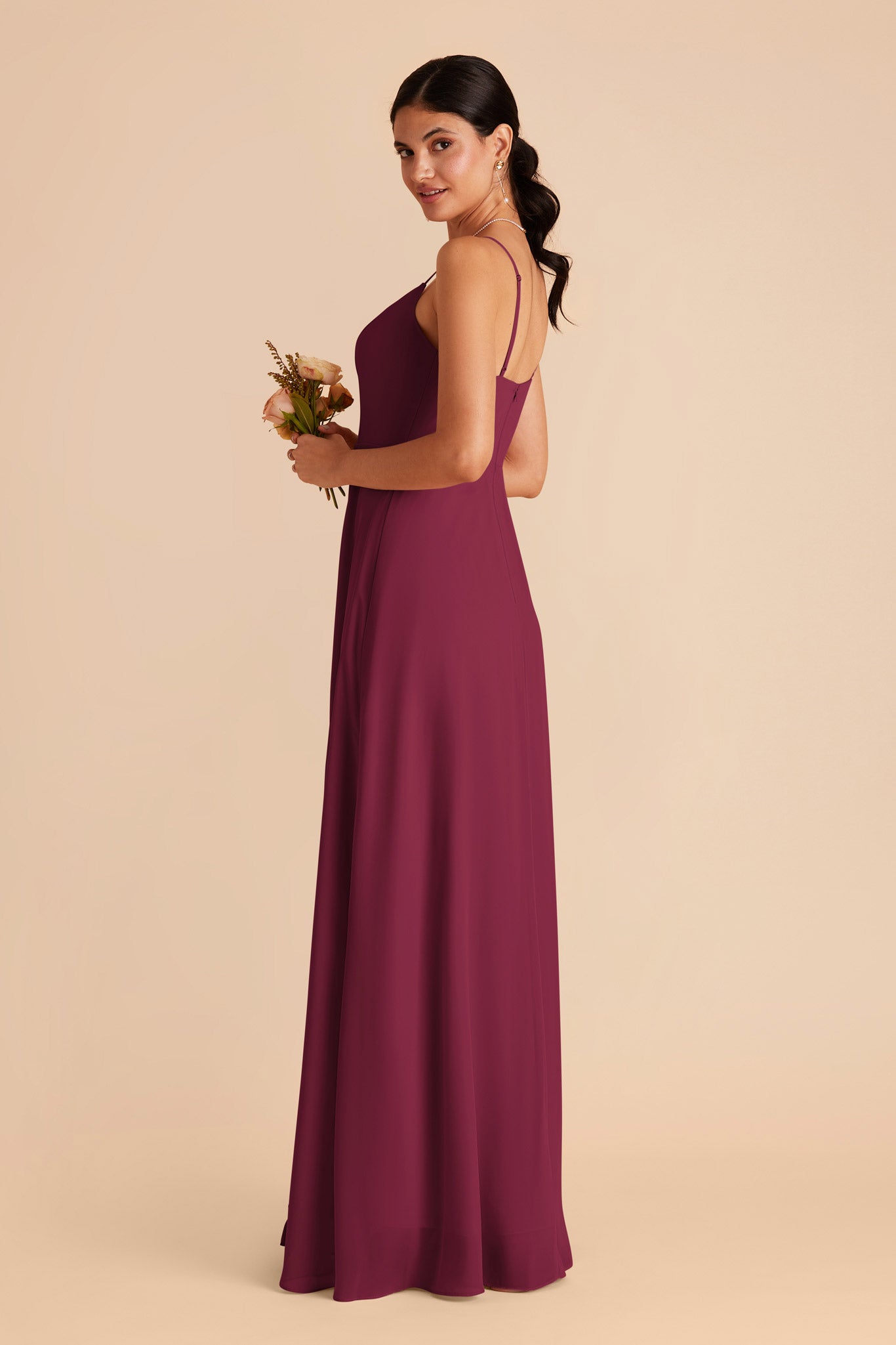 Chiffon Scoop Dress in Berry | Amy
