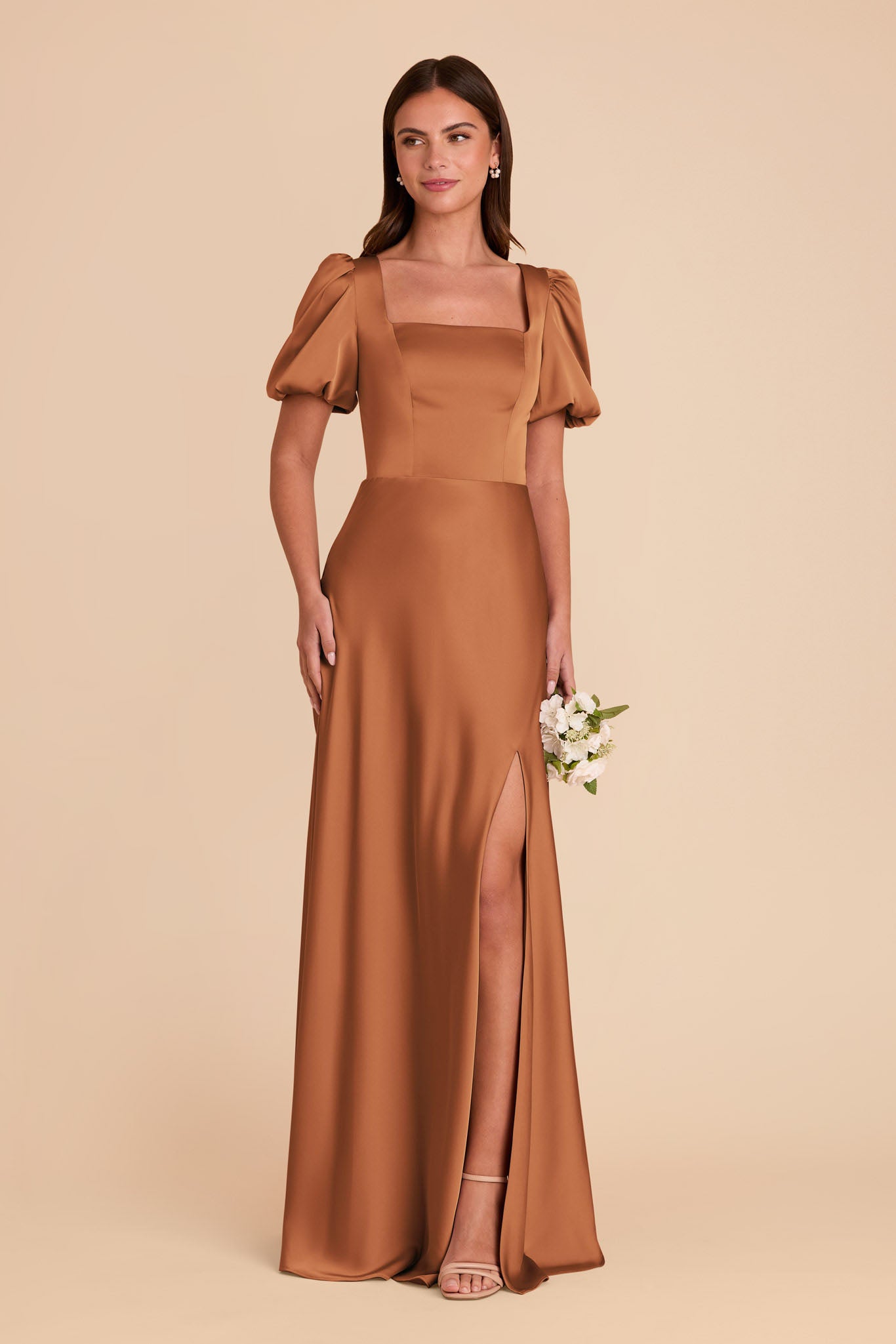 Matte Satin Dress with Square Neckline | Judy Rust