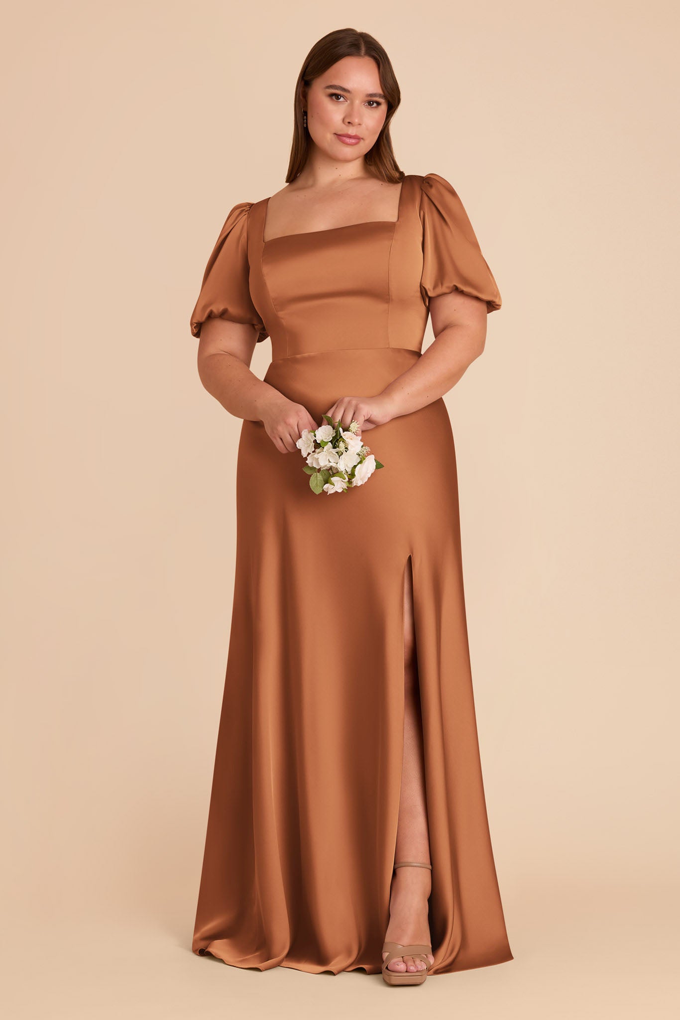 Matte Satin Dress with Square Neckline | Judy Rust